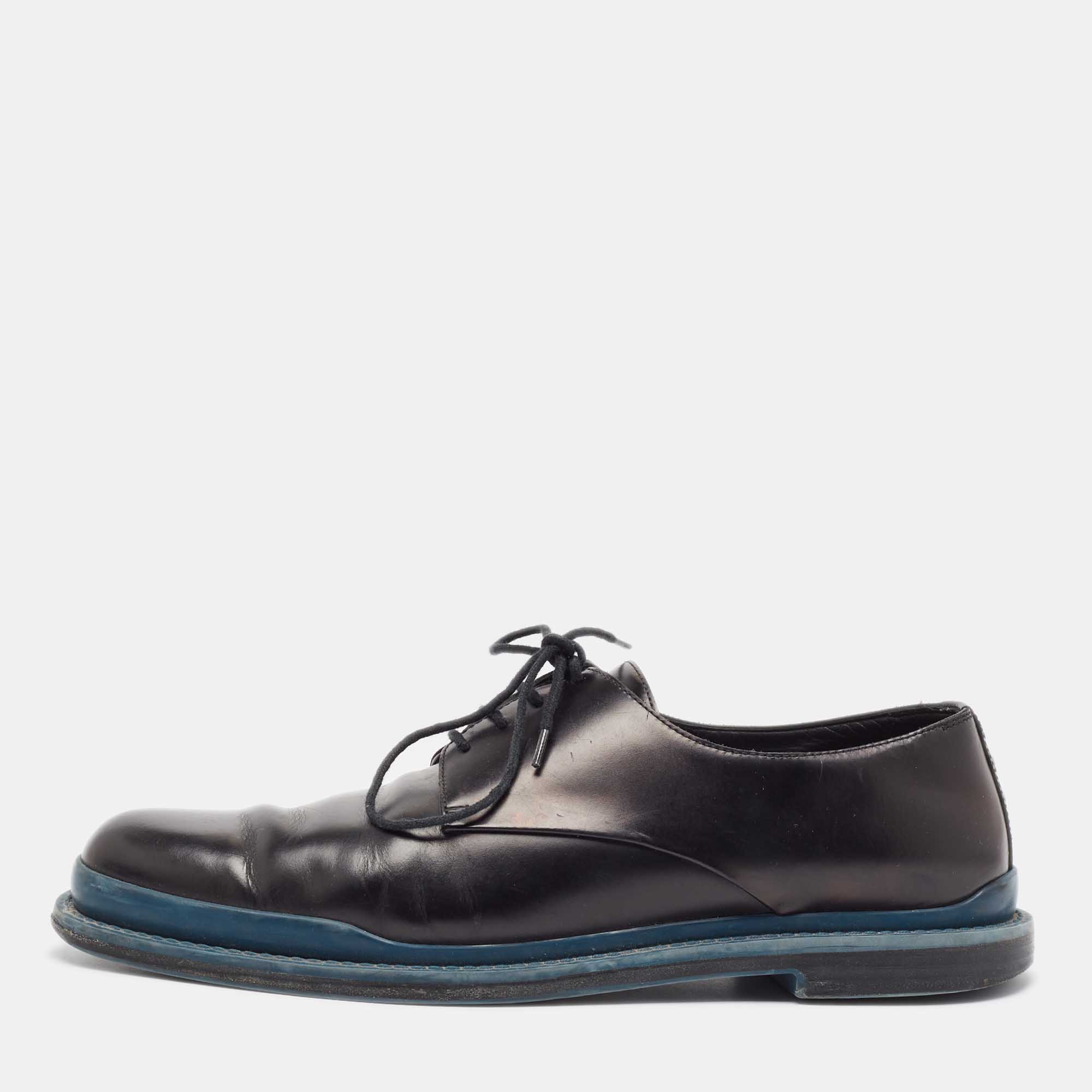 Bottega Veneta Black Leather Lace Up Derby Size 44