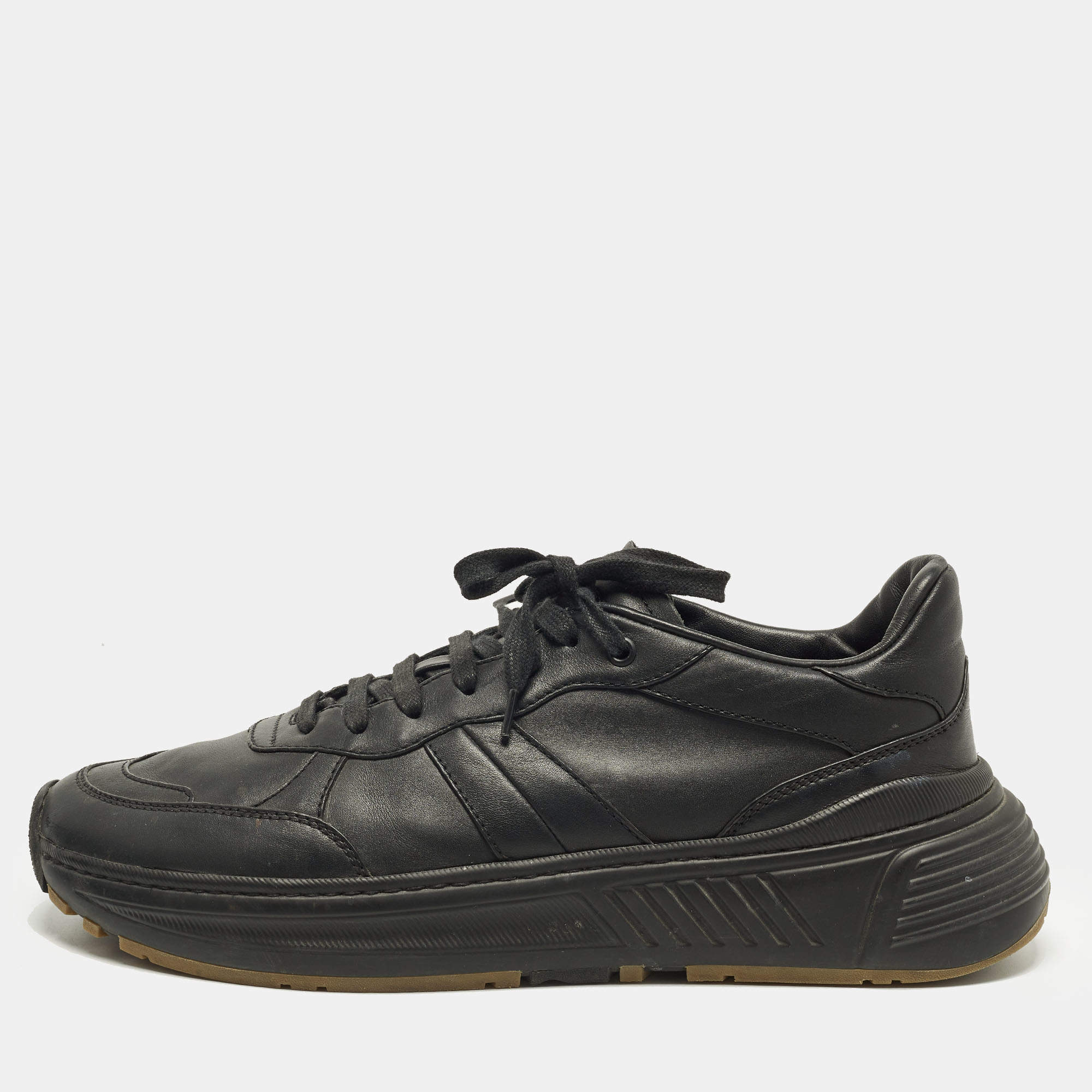 مملوكة مسبقًا Bottega Veneta Speedster Size 45.5 Black Leather Low Top Sneakers