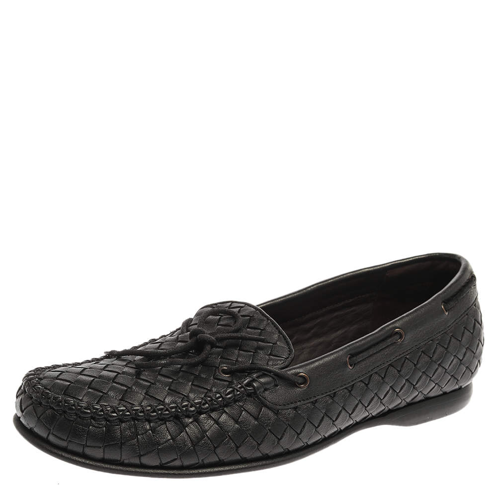 Bottega Veneta Intrecciato Leather Loafers - Black - Loafers