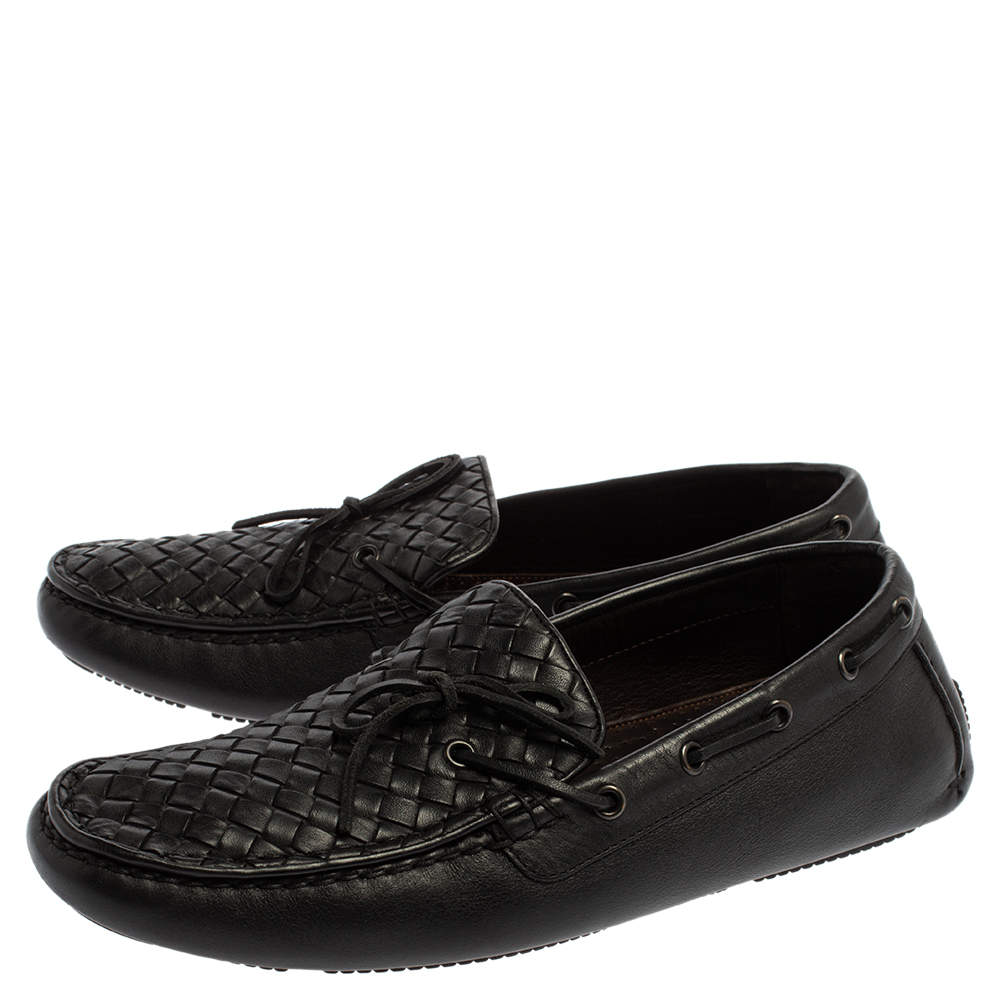 NIB $740 Bottega Veneta Men Leather Moccasin Driver Shoes Black 7.5 US/40.5  Eu