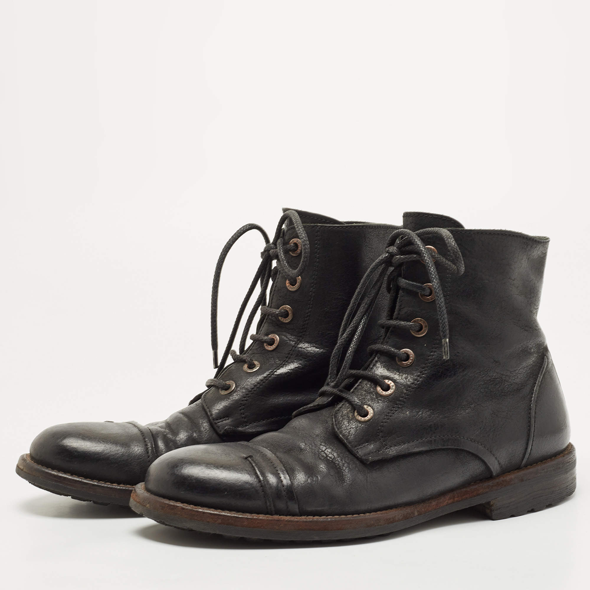 luxury black combat boots