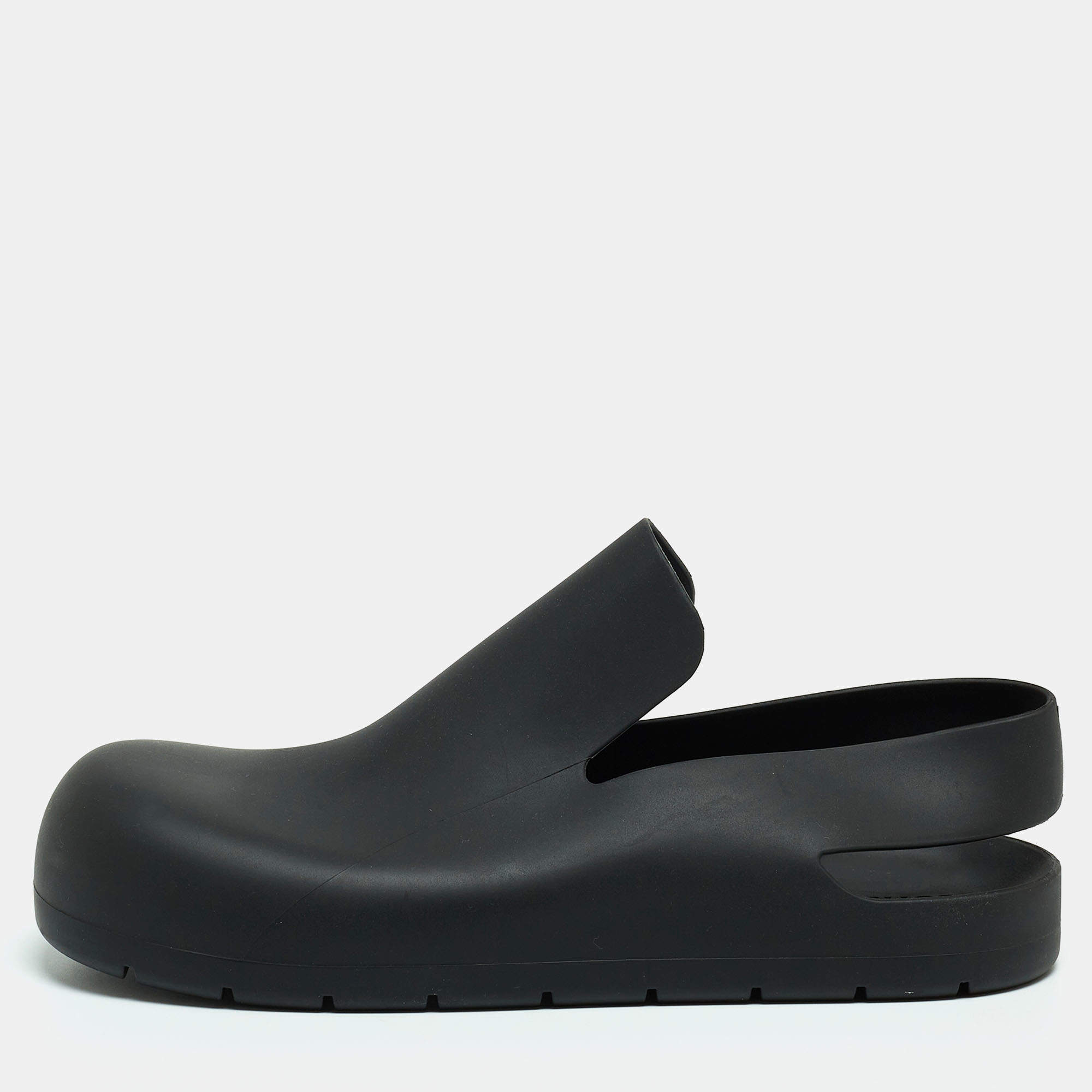 Pre Owned Bottega Veneta Black Rubber Slip On Sneakers Size 42