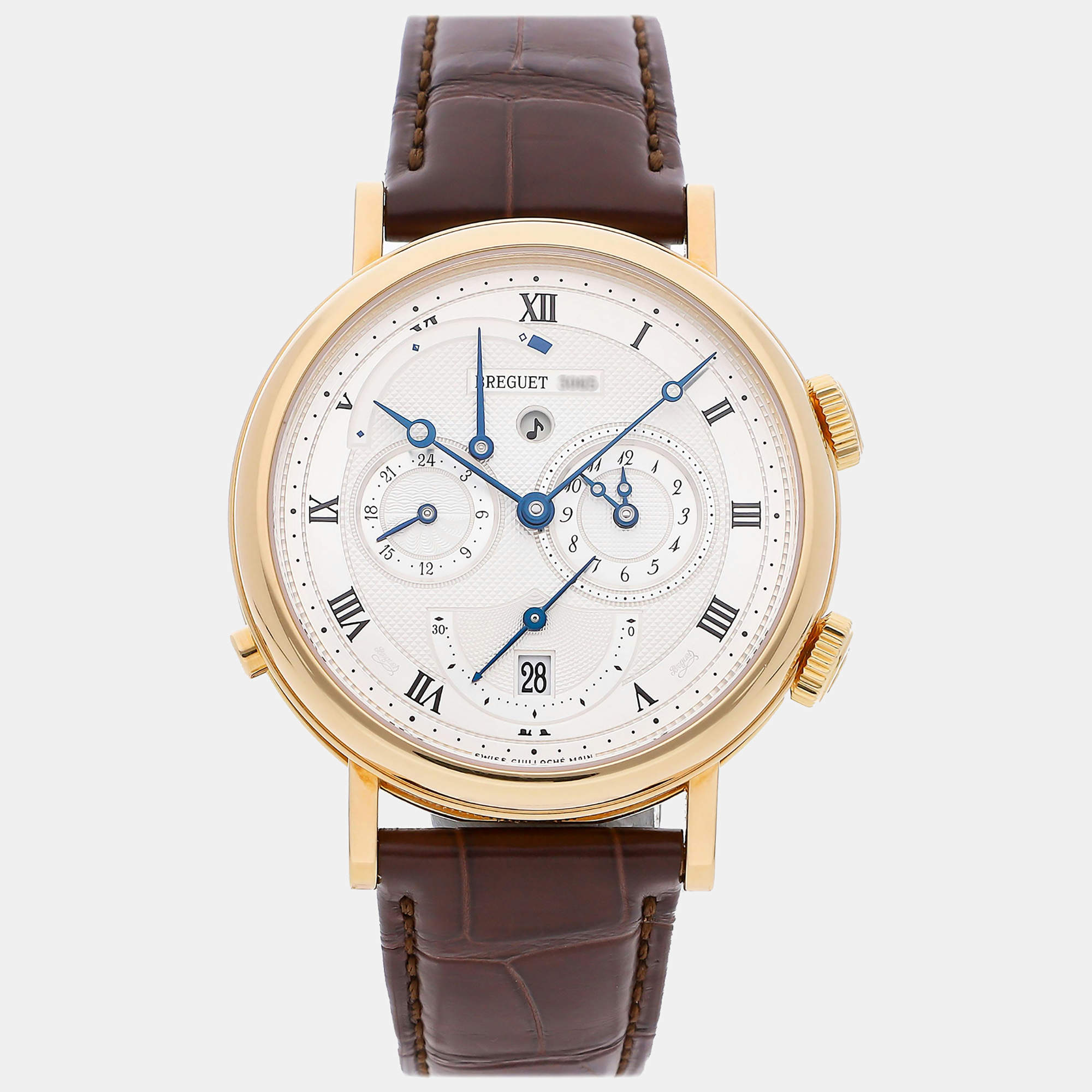 Breguet Silver 18k Yellow Gold Classique Automatic Men's Wristwatch 39 mm