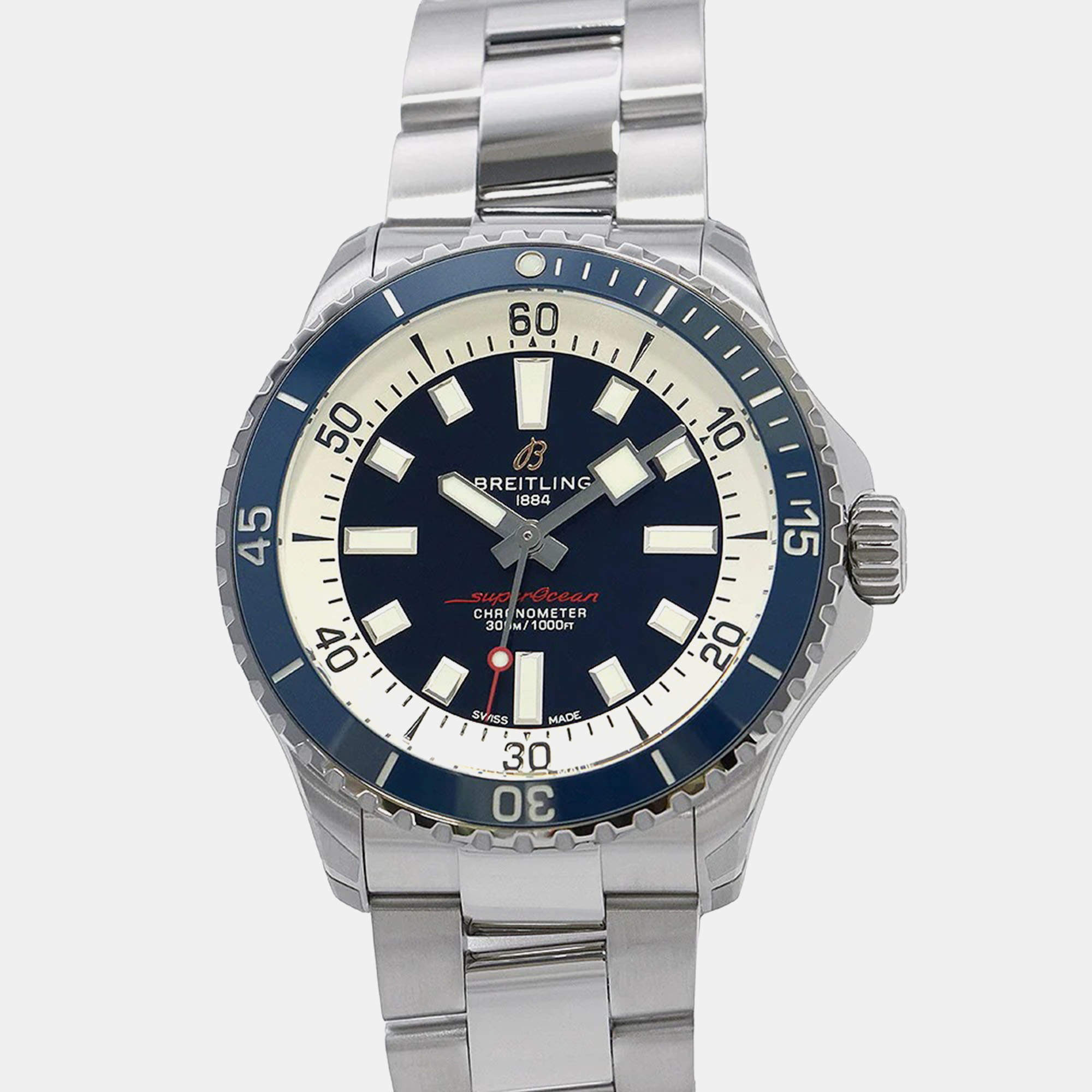 Pre Owned Breitling Superocean A17375E71C1A1 Automatic Blue Stainless Steel Men's Wristwatch 42 mm