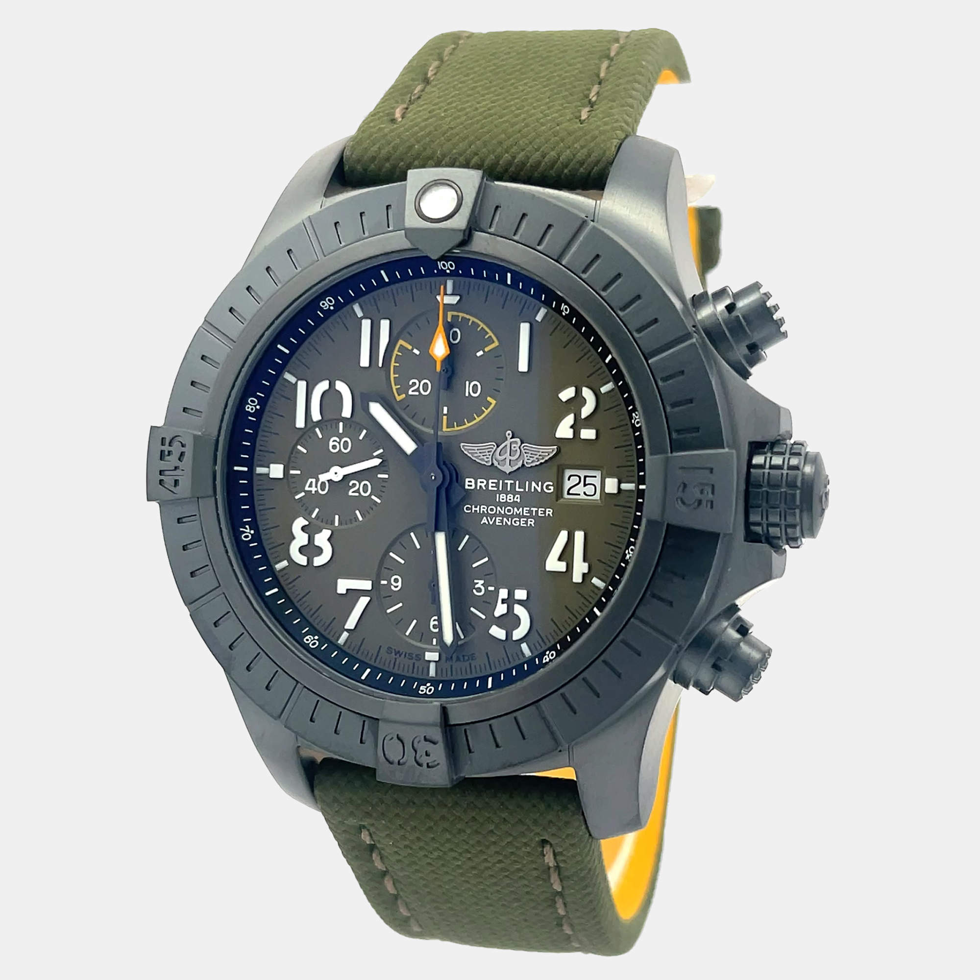 Pre Owned Breitling Super Avenger  V13317101L1X1 Automatic Green Titanium Men’s Wristwatch 45 mm