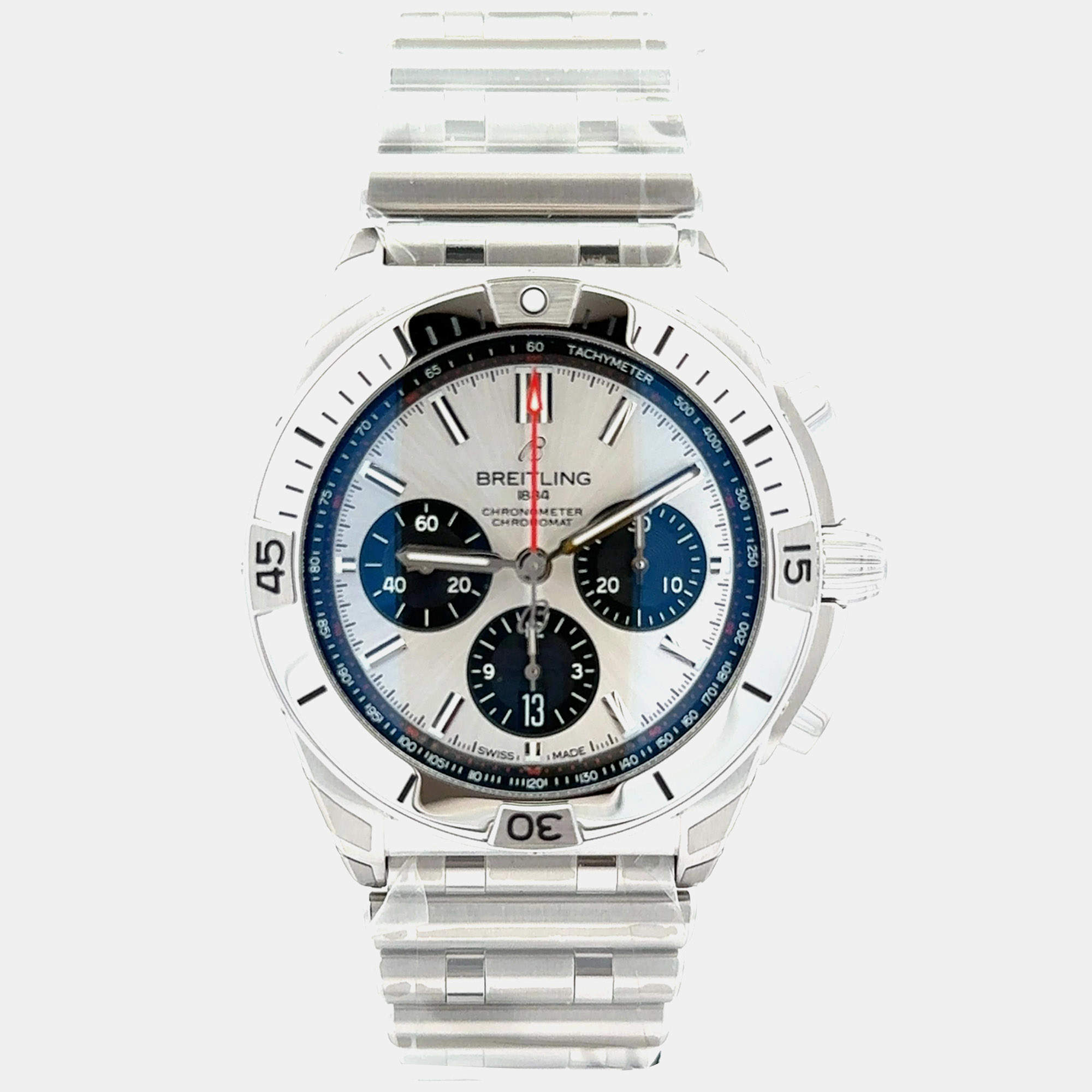 Pre Owned Breitling Chronomat 42 B01 AB0134101G1A1 Automatic Silver Stainless Steel Men's Wristwatch 42 mm