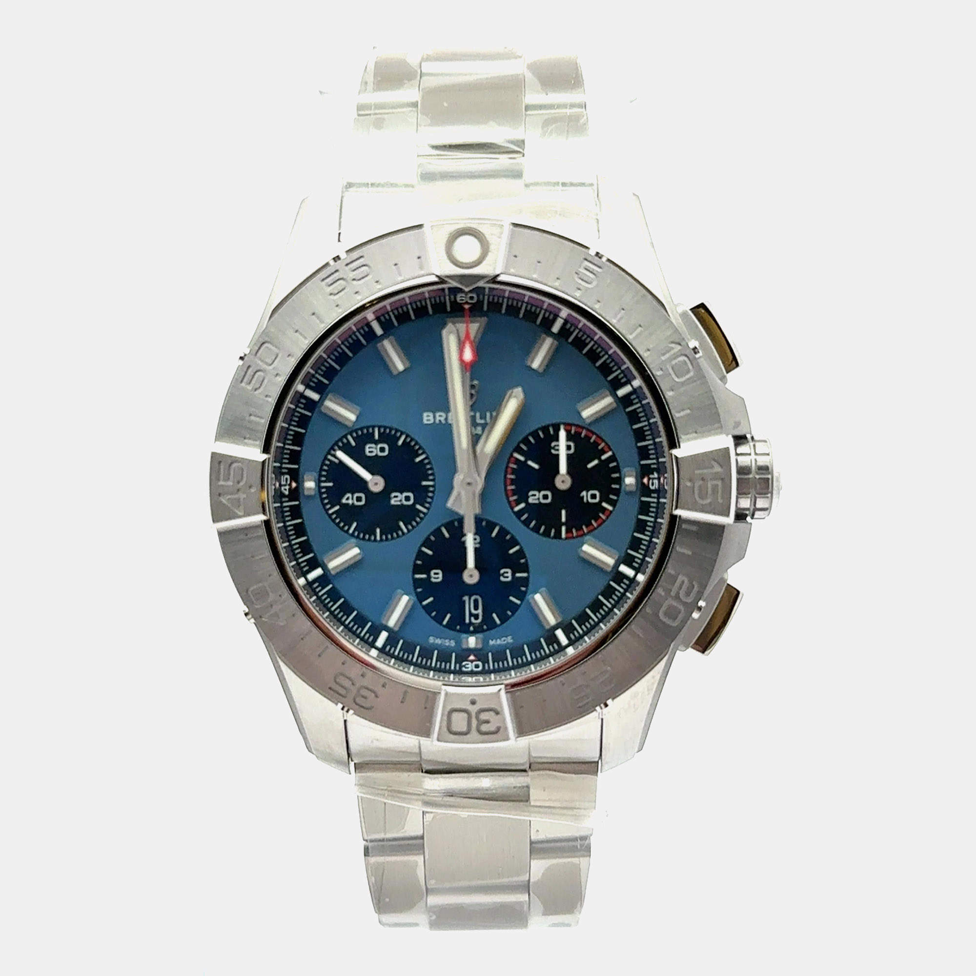Pre Owned Breitling Avenger B01 Chronograph 44 AB0147101C1A1 Automatic Blue Stainless Steel Men's Wristwatch 44mm