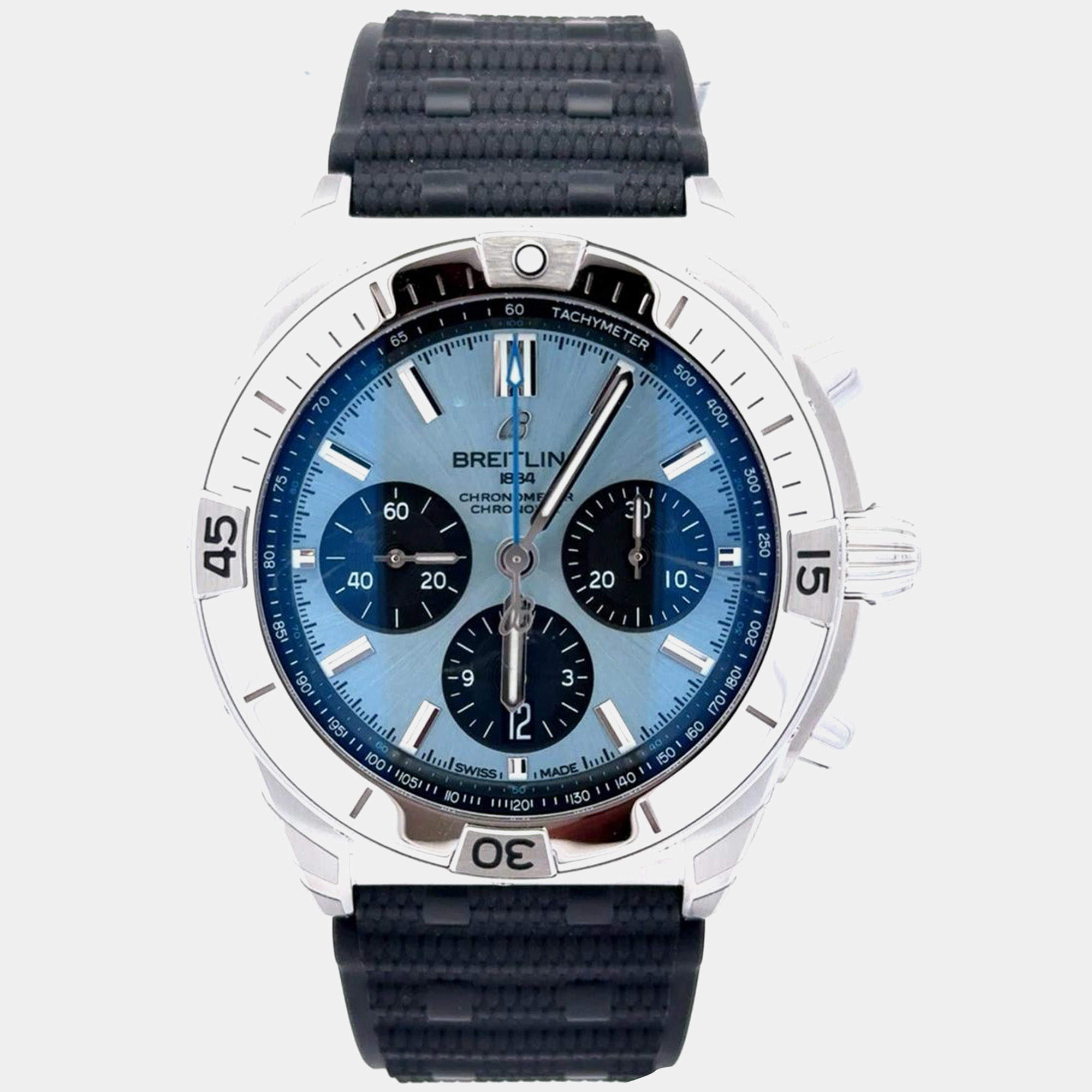 Pre Owned Breitling Chronomat 42 B01 PB0134101C1S2 Automatic Ice Blue Platinum Men's Wristwatch 42mm
