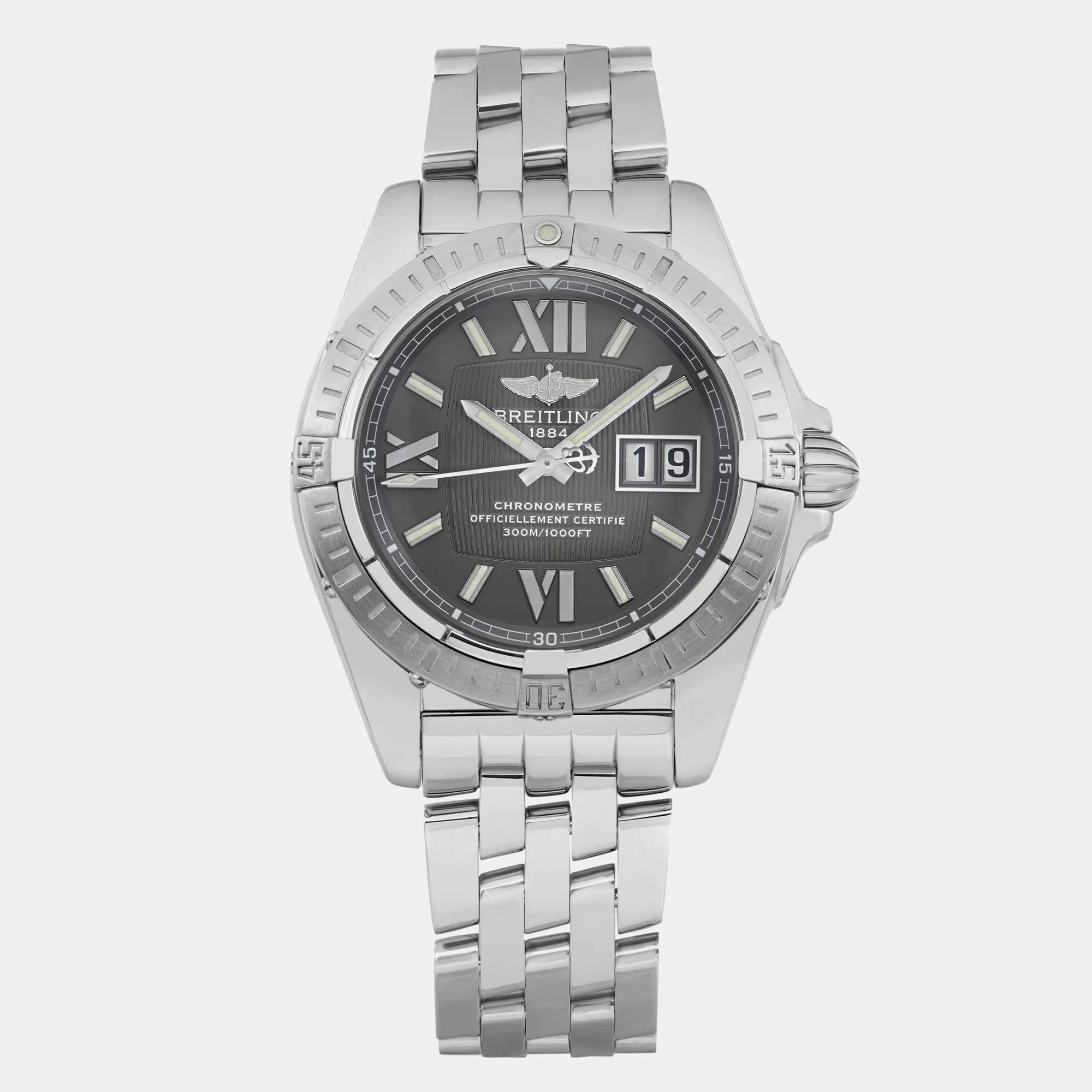 Breitling Black Stainless Steel Galactic Cockpit A49350 Automatic  Men's Wristwatch 41mm