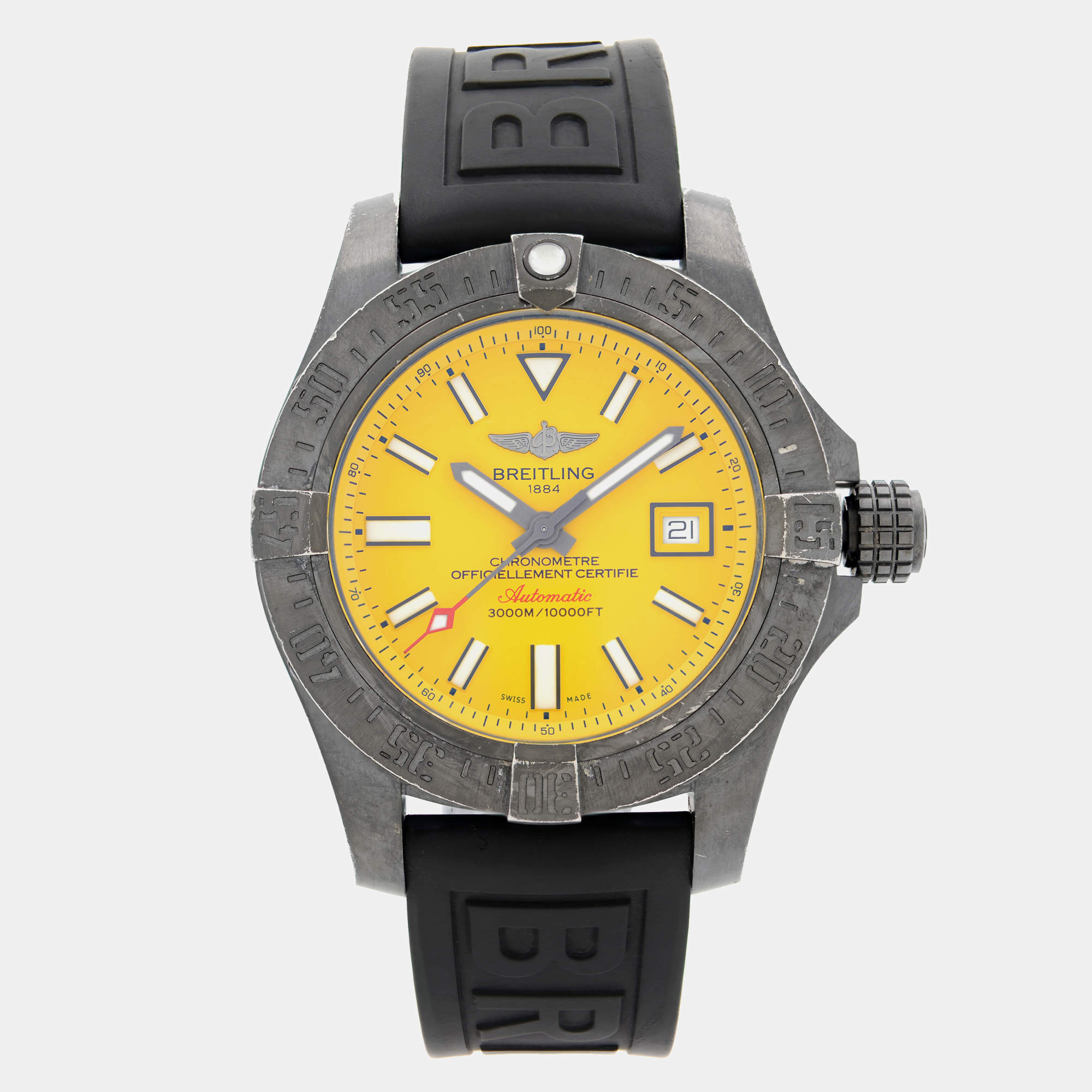 Pre Owned Breitling Yellow Stainless Steel Avenger II Seawolf M17331E2/I530 Automatic Men's Wristwatch 45mm