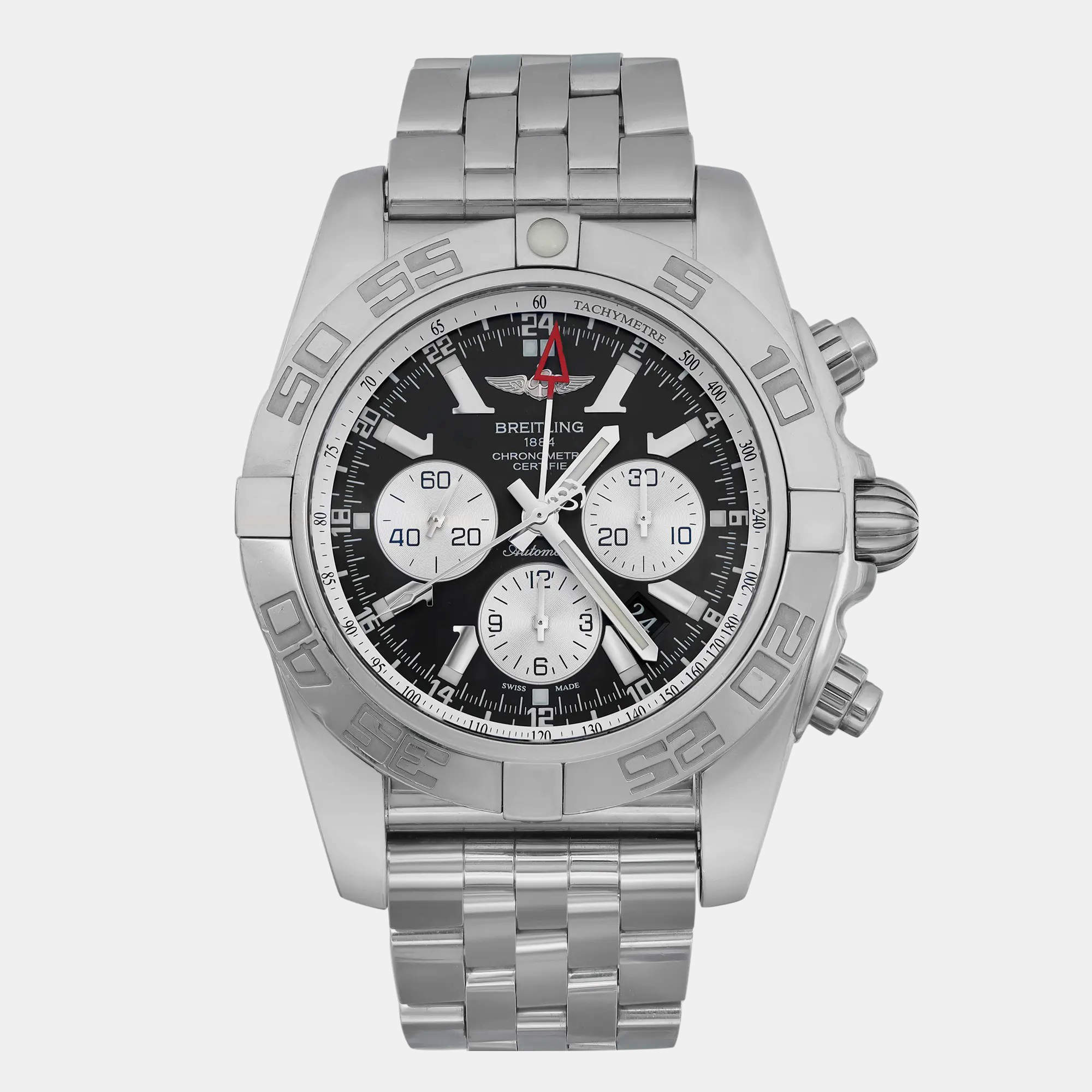 Breitling Black Stainless Steel Chronomat GMT AB041012/BA69SS Automatic  Men's Wristwatch 47mm