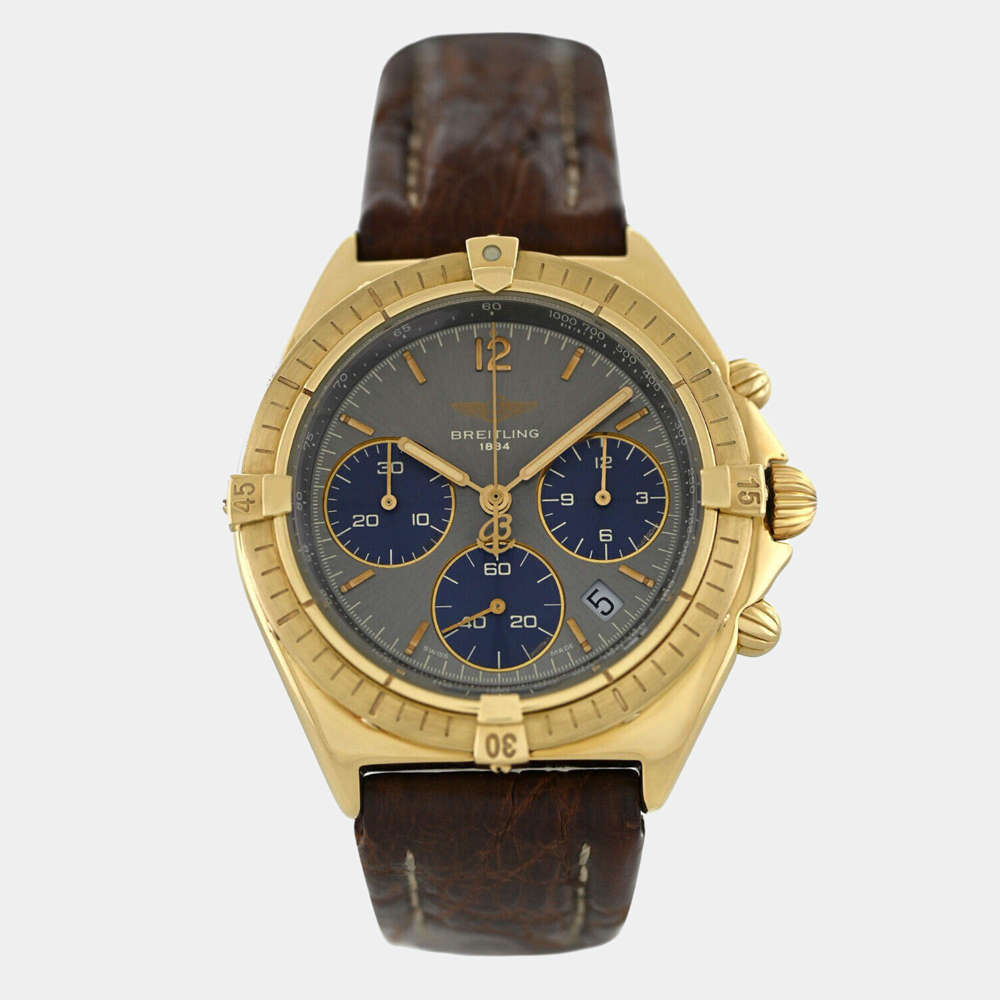 Breitling Grey Chrono Sextant K55045 Automatic Men's Wristwatch 36 mm