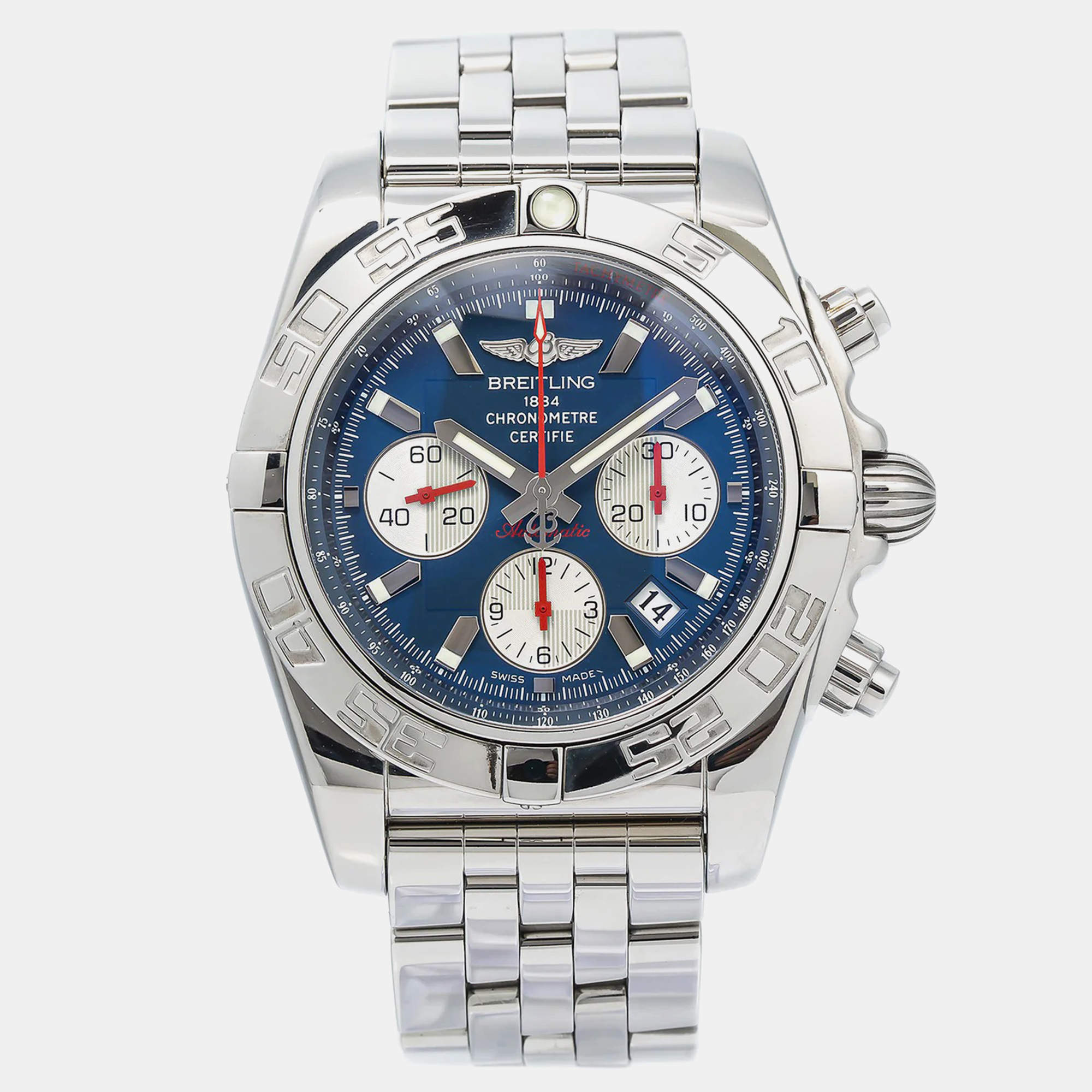 Breitling Chronomat 44 AB0110 United We Stand Limited Edition Blue Stainless Steel Men's Watch 44mm