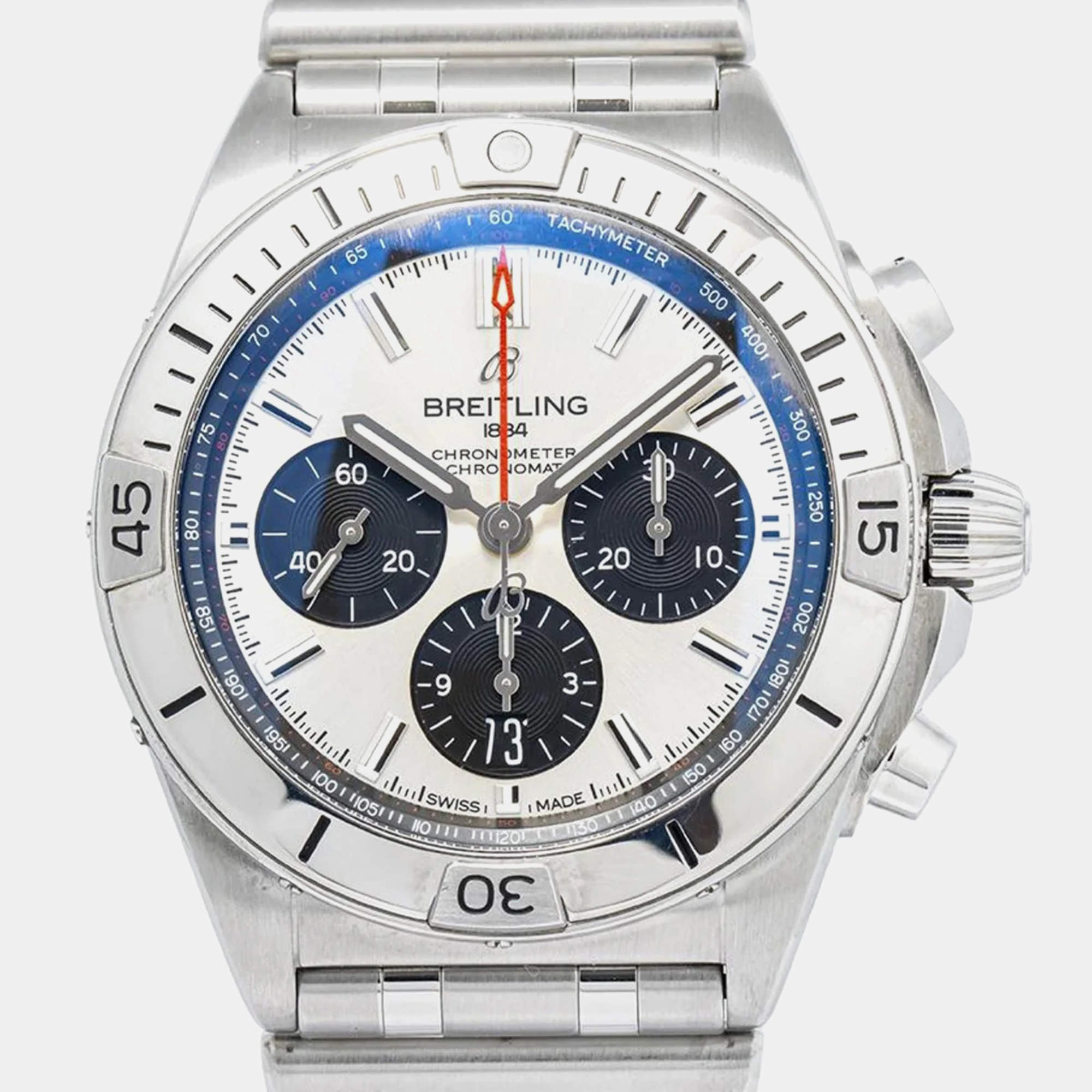 Breitling Chronomat B01 42 AB0134 Automatic White Stainless Steel Men's Wristwatch 42mm