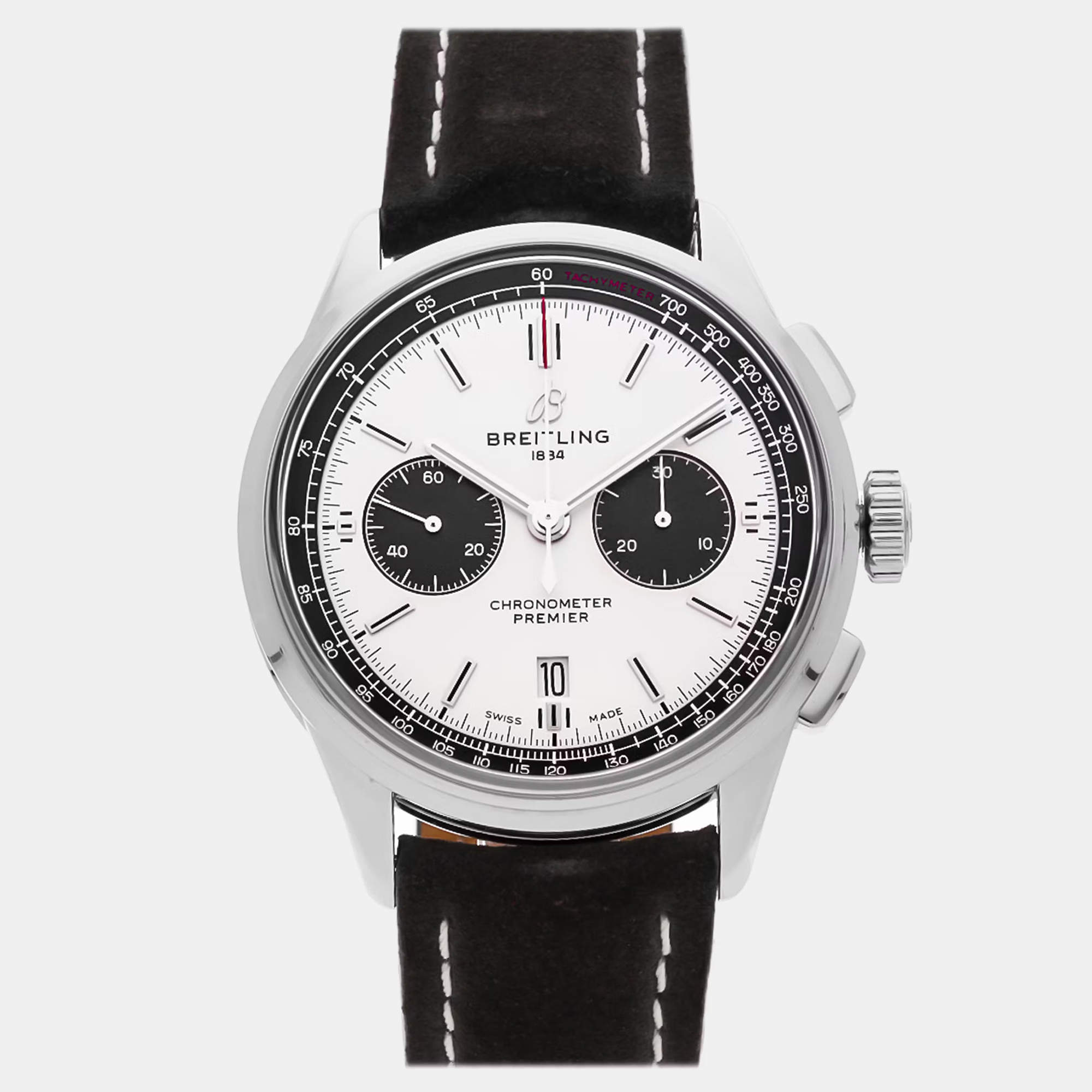 Pre Owned Breitling Premier B01 Chronograph AB0118221G1X2 Automatic Silver Stainless Steel Men’s Wristwatch 42mm