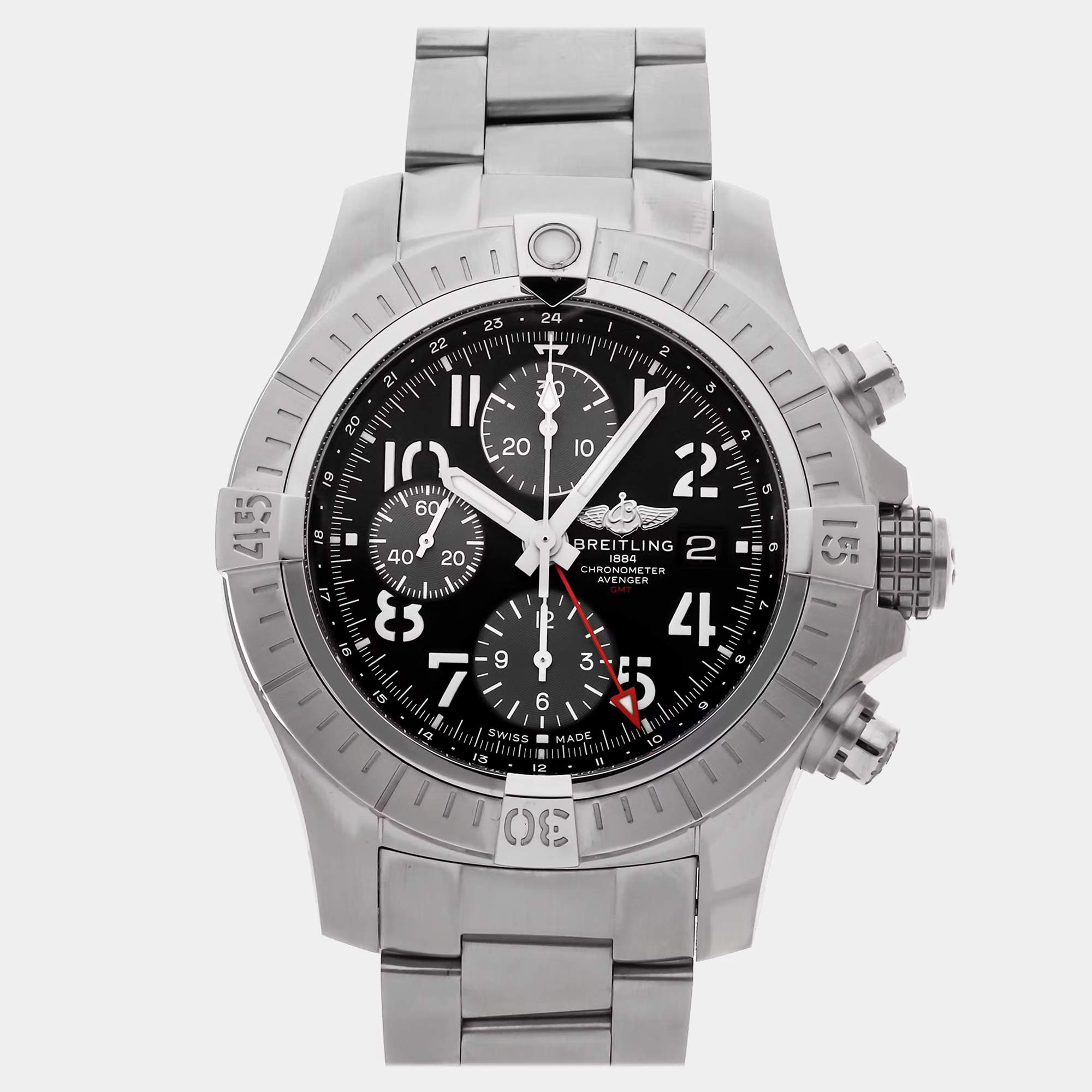 Pre Owned Breitling Avenger A24315101B1A1 Automatic Black Stainless Steel Men’s Wristwatch 45 mm