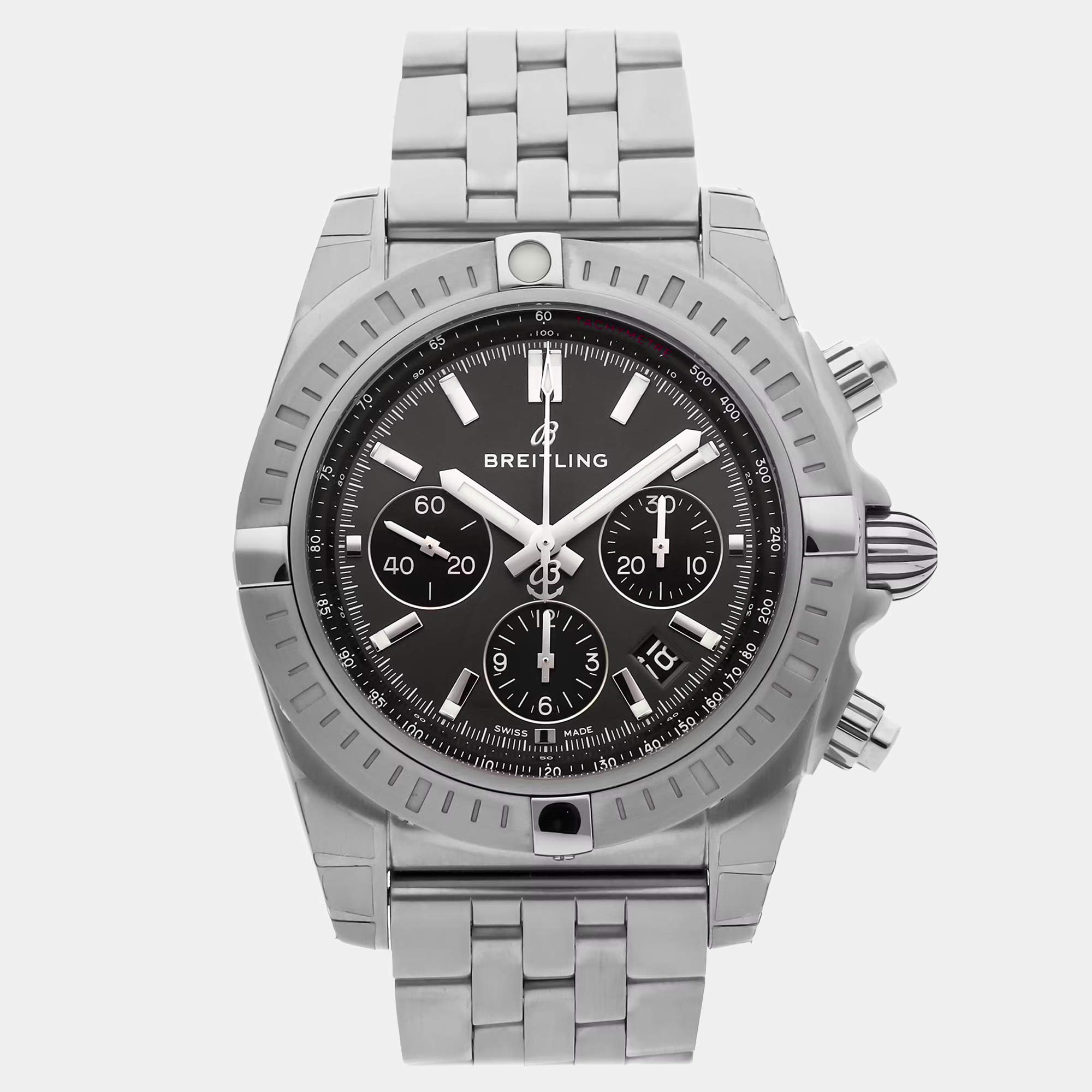 مملوكة مسبقًا Breitling Chronomat AB0115101F1A1 Automatic Gray Stainless Steel Men’s Wristwatch 44 mm