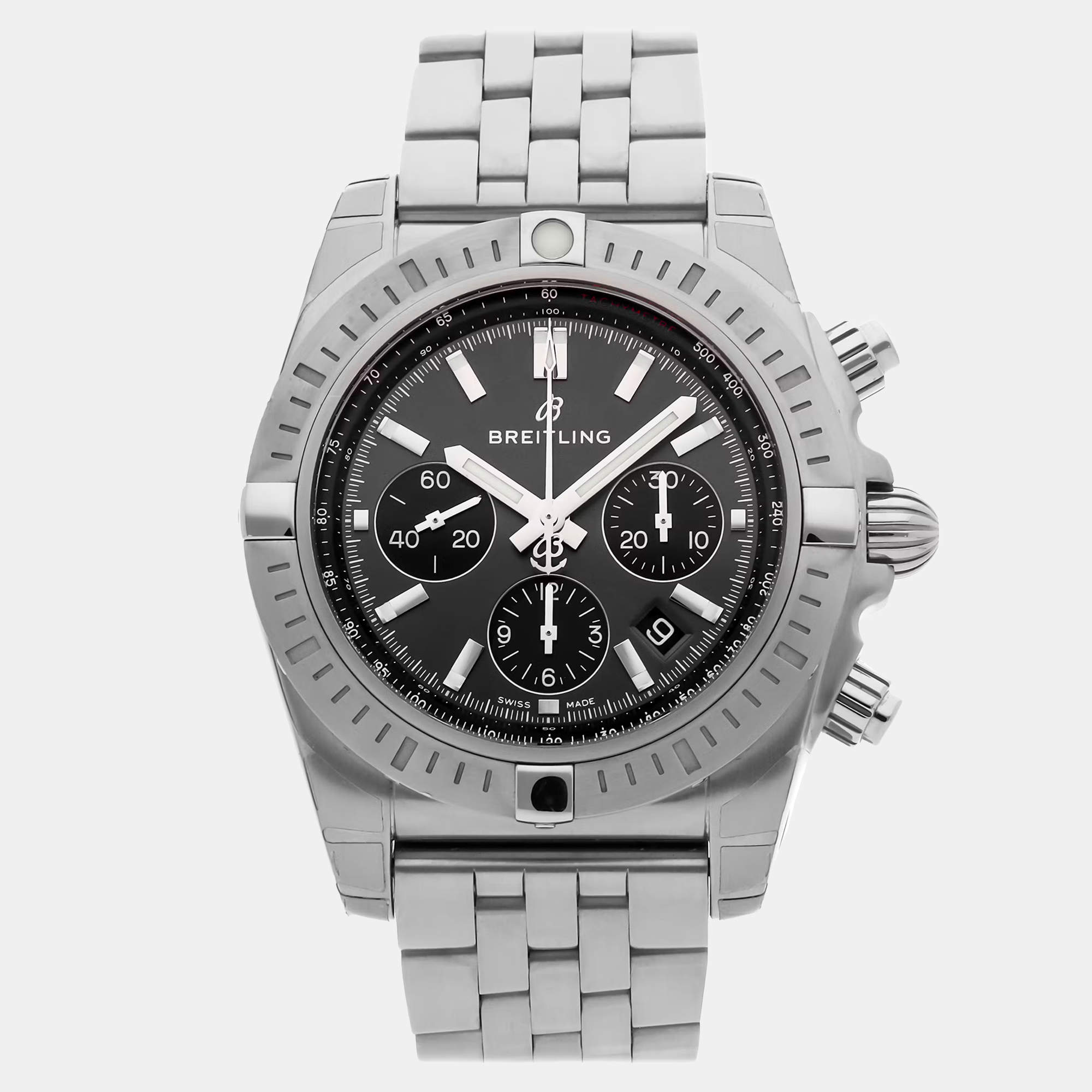 Pre Owned Breitling Chronomat AB0115101F1A1 Automatic Grey Stainless Steel Men’s Wristwatch 44 mm