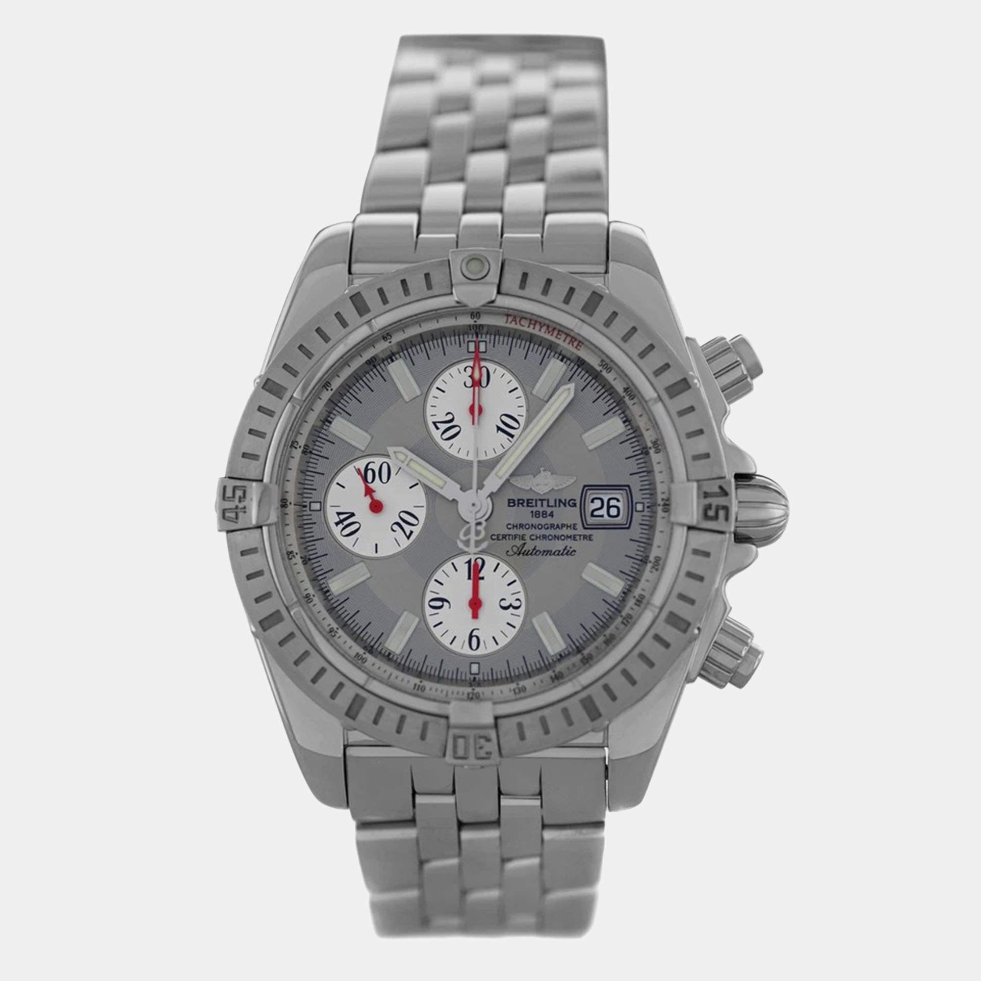 Pre Owned Breitling Chronomat A13356 Automatic Silver Stainless Steel Men's Wristwatch 44 mm
