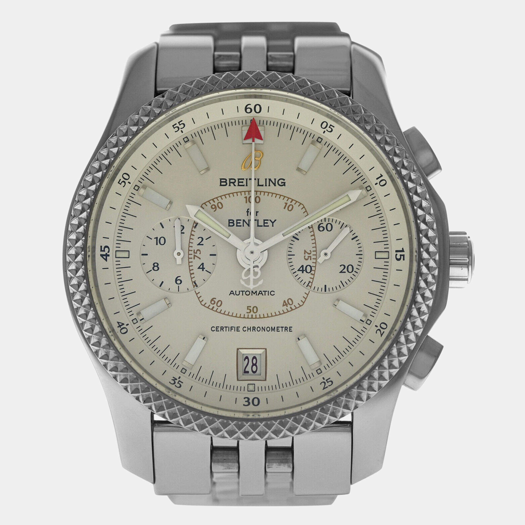 Pre Owned Breitling Bentley Mark VI P26362 Automatic Silver Platinum Stainless Steel Men's Wristwatch 42 mm