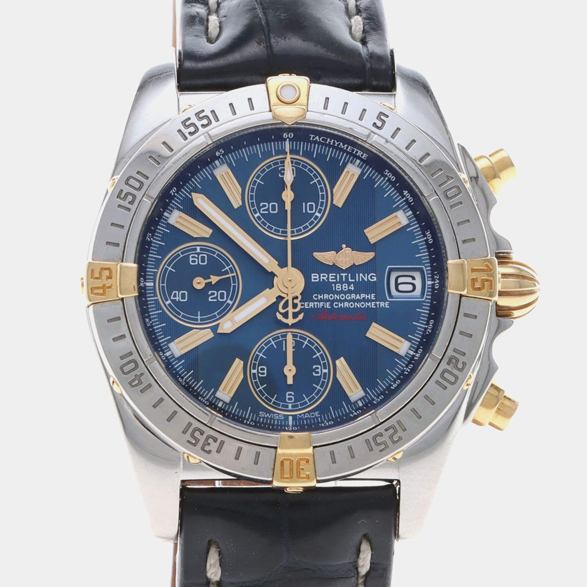 Pre Owned Breitling Cockpit B13358 Automatic Yellow Gold Stainless Steel Men's Wristwatch 39 mm