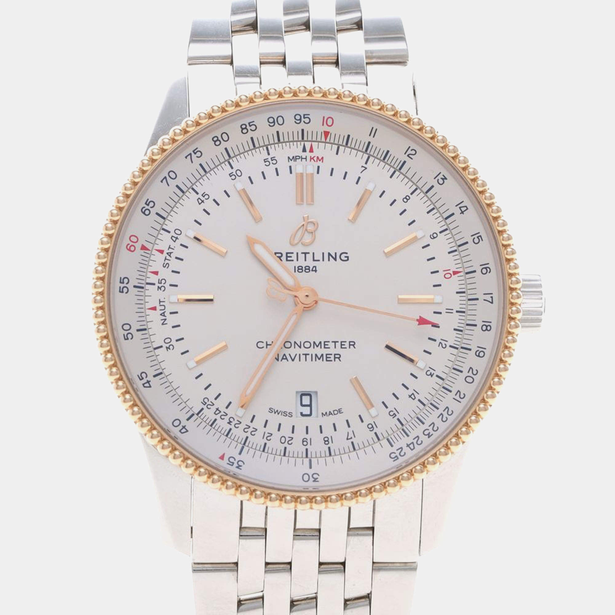 Pre Owned Breitling Navitimer U17326 Automatic Rose Gold Stainless Steel Men's Wristwatch 41.5 mm