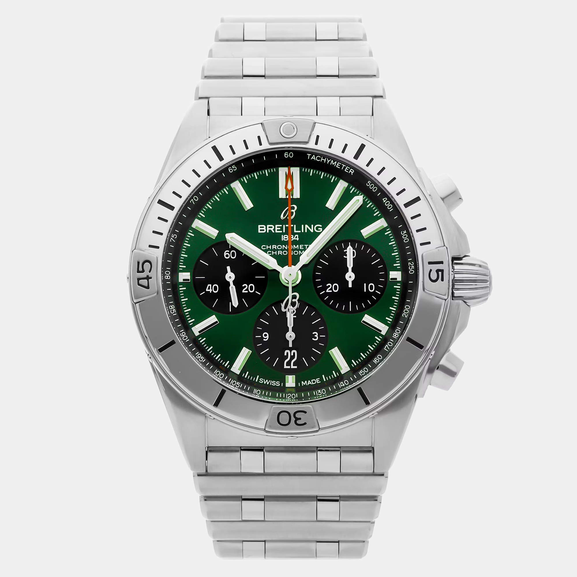 مملوكة مسبقًا ساعة يد رجالية بريتلينغ كرونومات B01 AB0134101L1A1 42 مم مستعملة