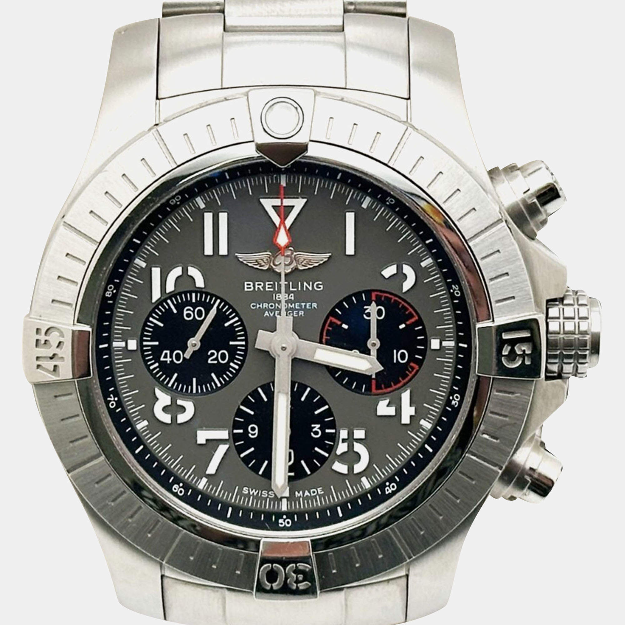 Pre Owned Breitling Avenger B01 AB0182 Automatic Grey Stainless Steel Men's Wristwatch 45 mm