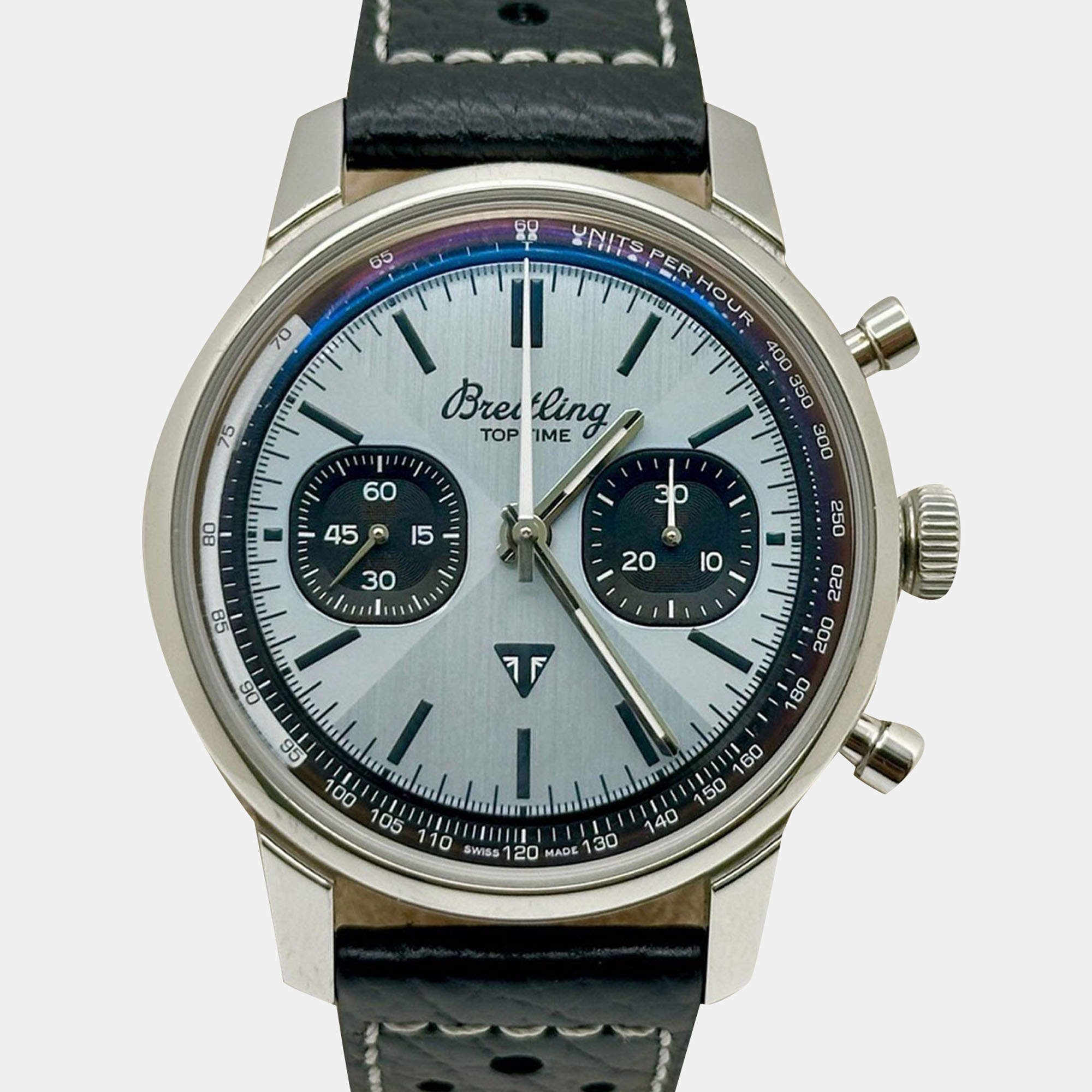 Pre Owned Breitling Top Time B01 Triumph AB0176 Automatic Ice Blue Stainless Steel Unisex Wristwatch 41 mm