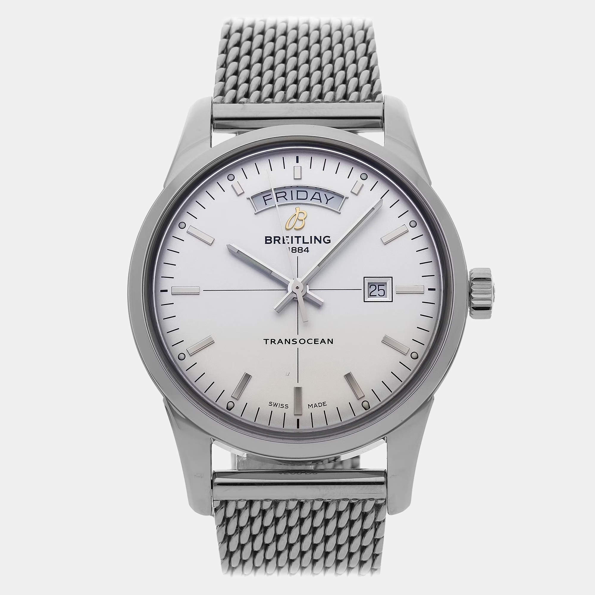 Pre Owned Pre-Owned Breitling Transocean Day & Date A45310121G1A1 Automatic  Men's Watch 43 mm