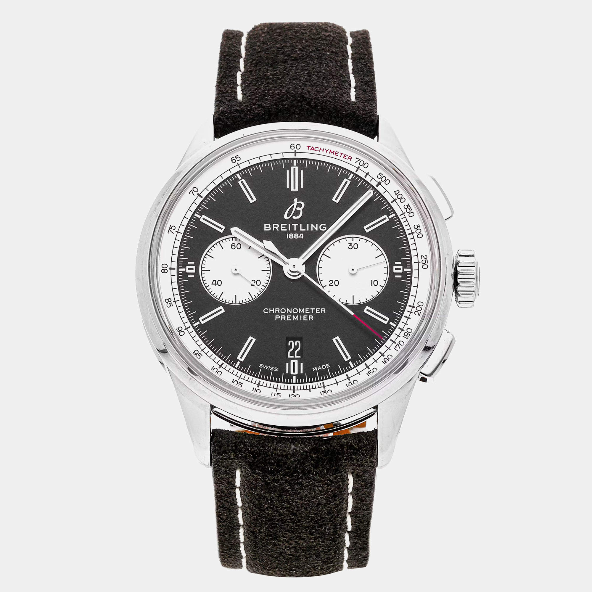 Pre Owned Pre-Owned Breitling Premier B01 Chronograph AB0118371B1X1 Black Automatic Stainless Steel Men's Wristwatch 42 mm