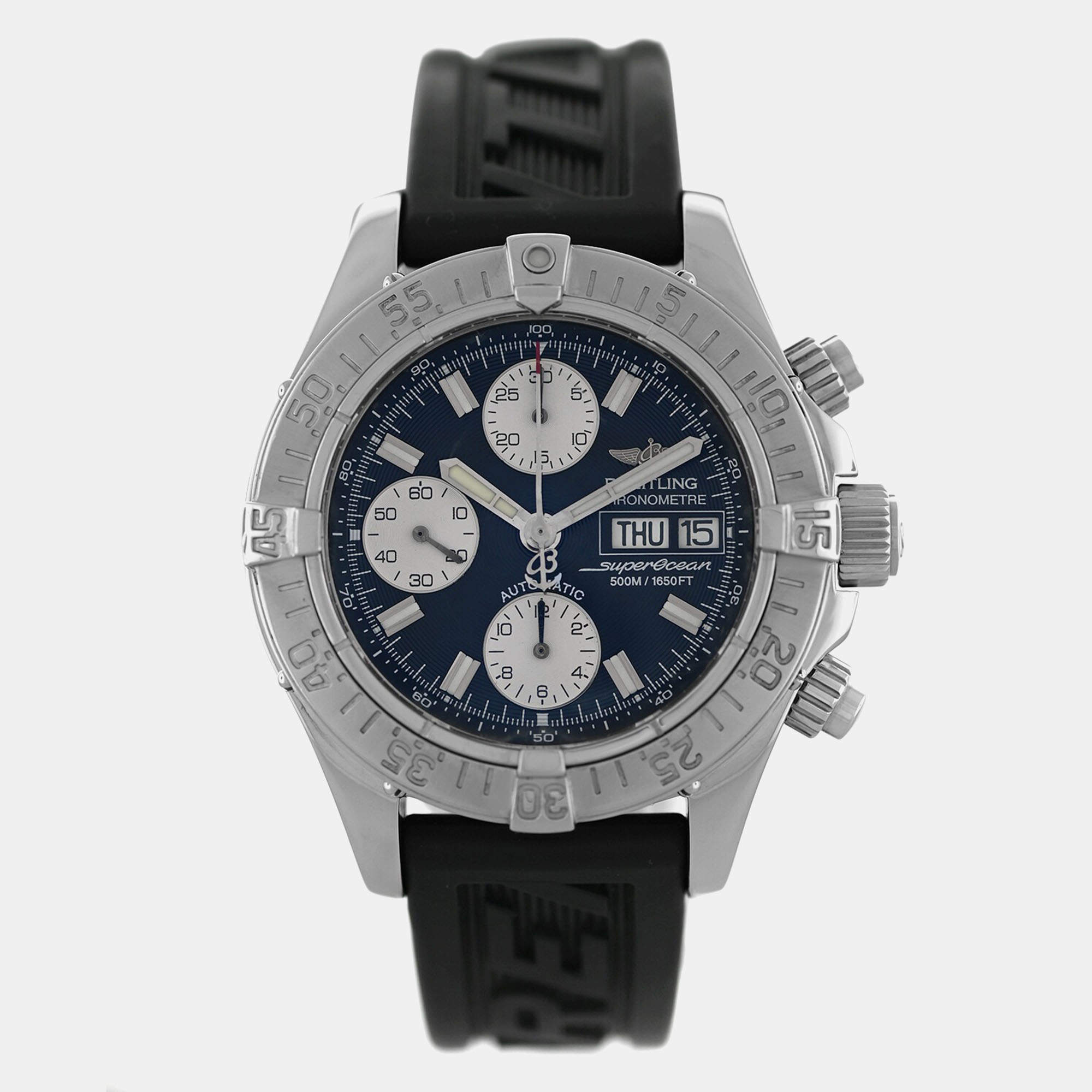 Pre Owned Breitling Superocean A13340 Automatic Black Stainless Steel Men's Wristwatch 42 mm
