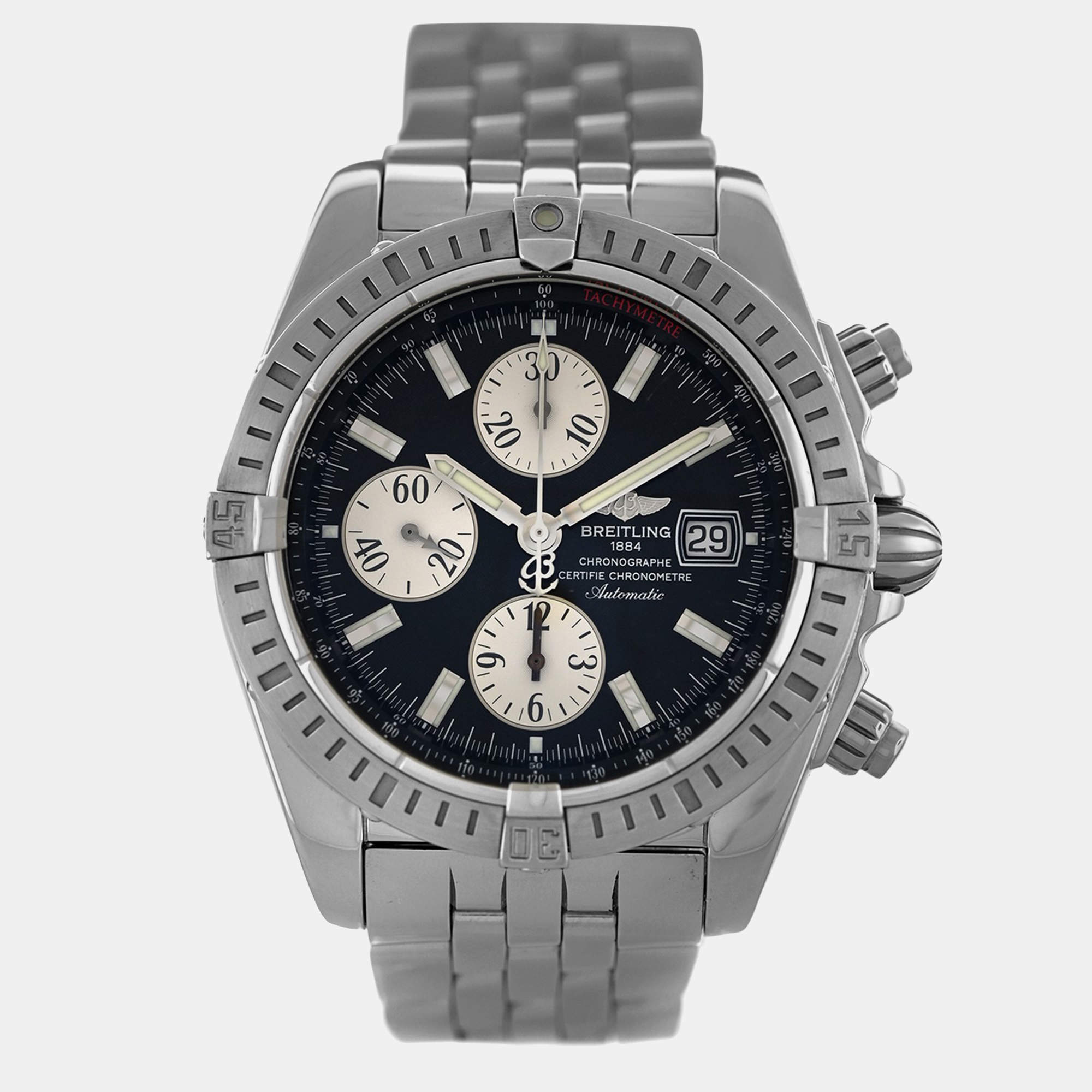 Pre Owned Breitling Chronomat Evolution A13356 Automatic Stainless Steel Men's Wristwatch 44 mm