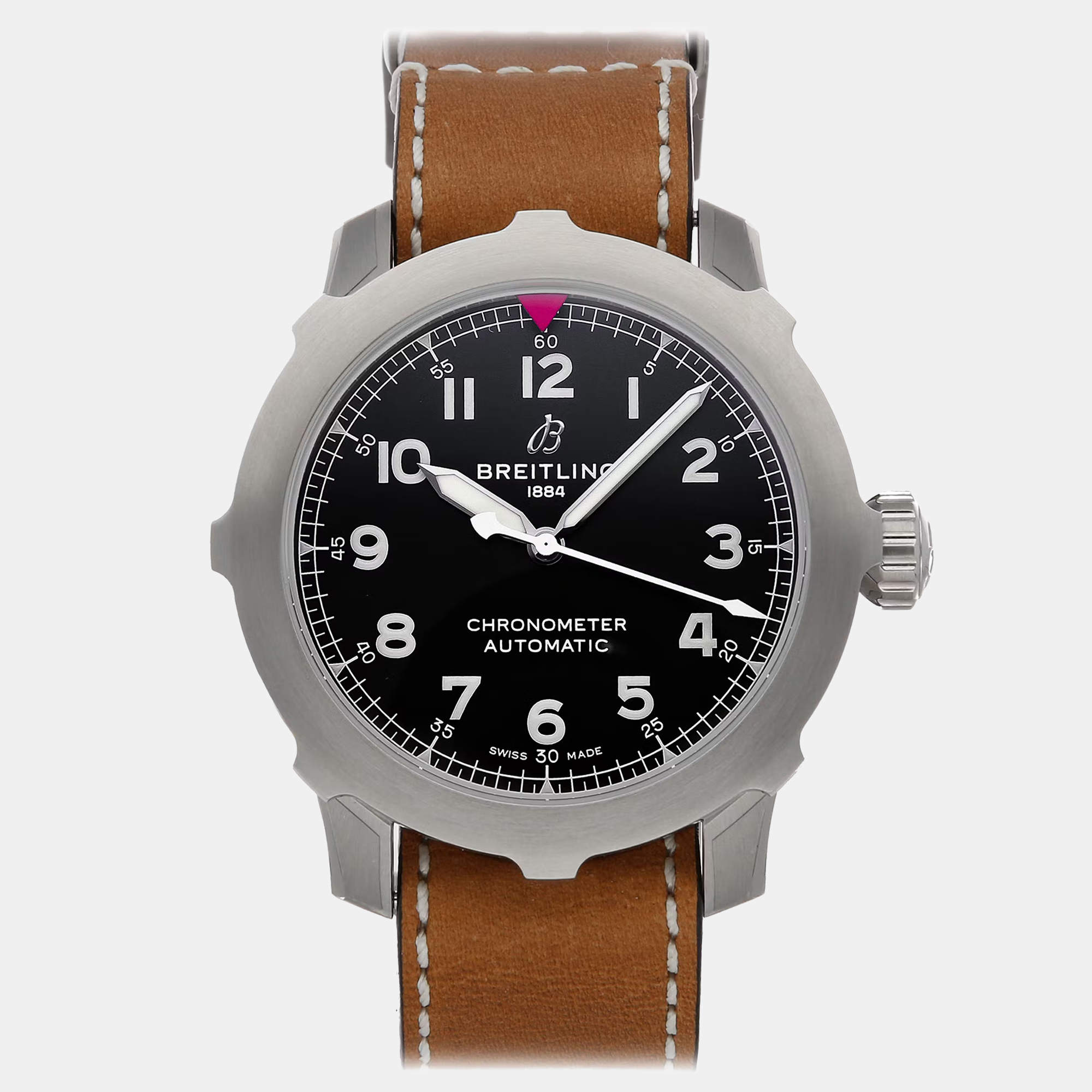 Pre Owned Pre-Owned Breitling Aviator Super 8 B20 AB2040101B1X1 Brown Automatic Stainless Steel Men's Wristwatch 46 MM