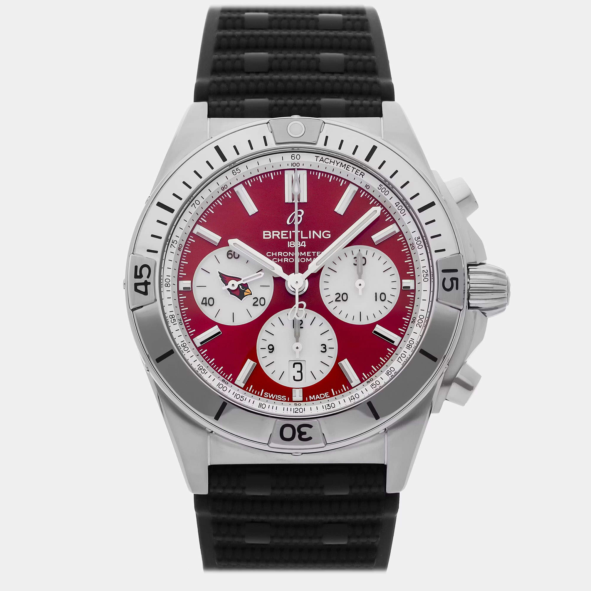 مملوكة مسبقًا ساعة بريتلينغ كرونومات B01 اتحاد كرة القدم الأميركي أريزونا كاردينالز AB01342B1K6S1 مستعملة