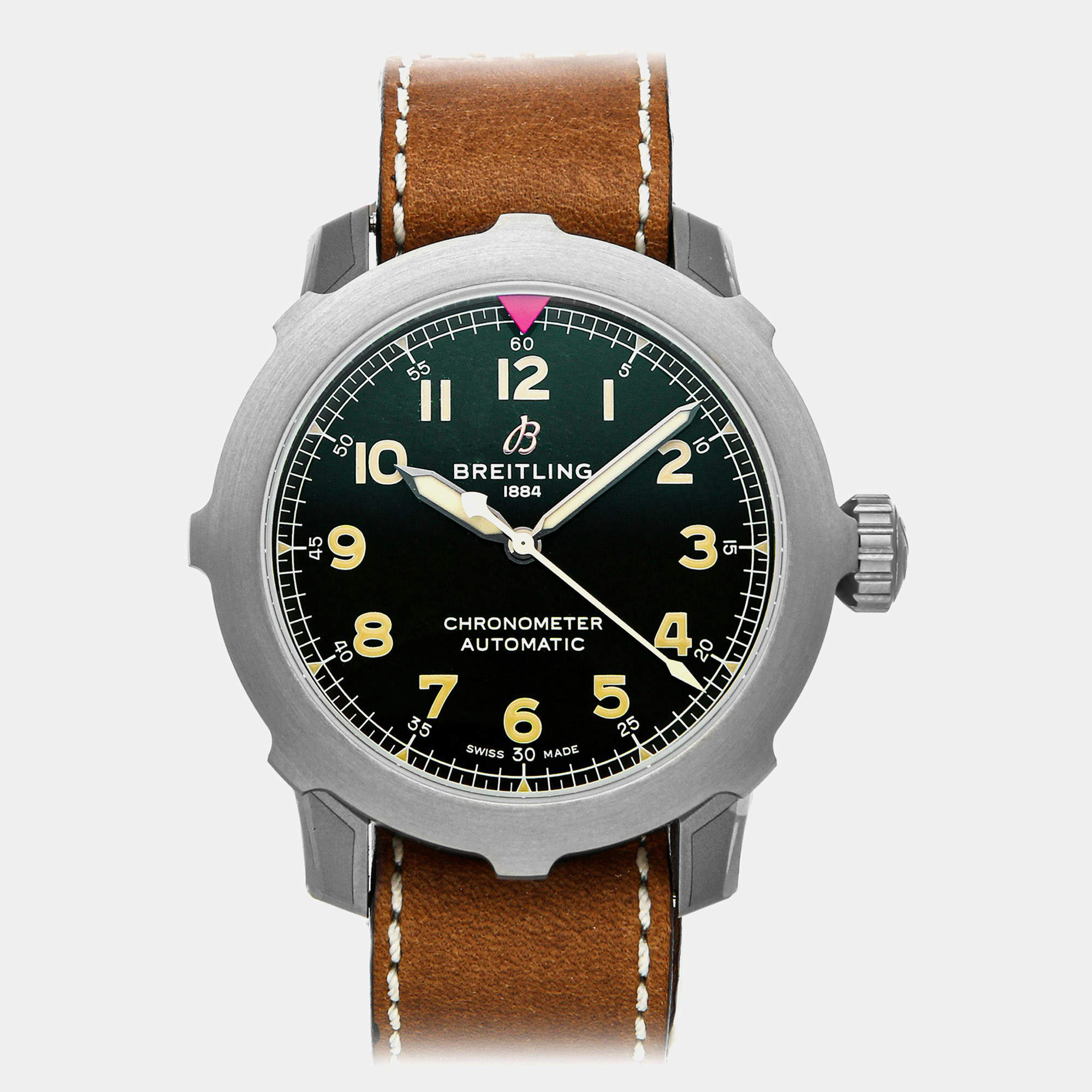 Pre Owned ساعة يد رجالية بريتلينغ أفياتور سوبر 8 B20 EB2040101L1X1 أوتوماتيكية 46 ملم مستعملة