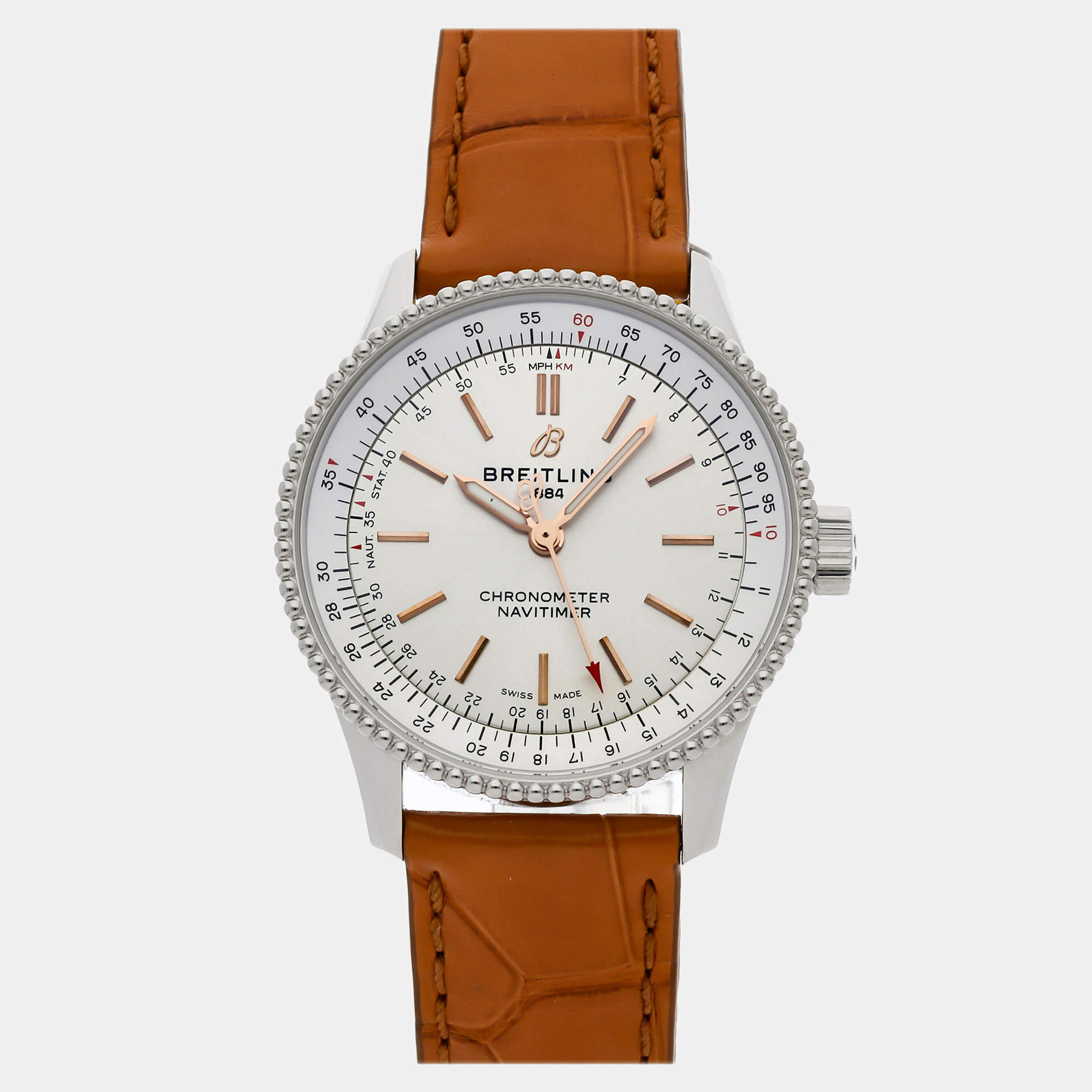 مملوكة مسبقًا ساعة بريتلينغ نافيتايمر للنساء A17395F41G1P4 أوتوماتيك 35 مم مستعملة