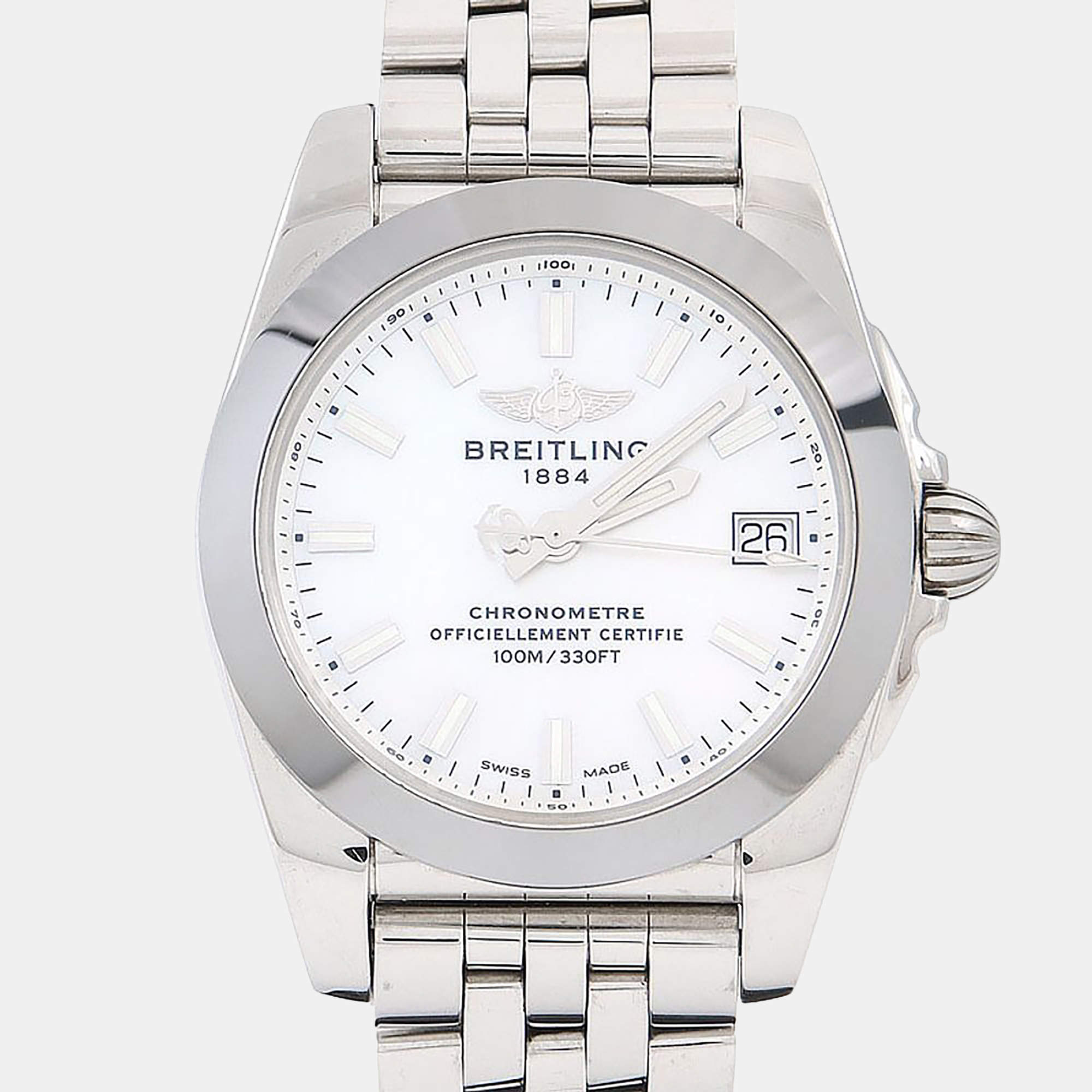 مملوكة مسبقًا ساعة يد رجالية بريتلينغ غالاكتيك W74330 كوارتز ستانلس ستيل 36 مم