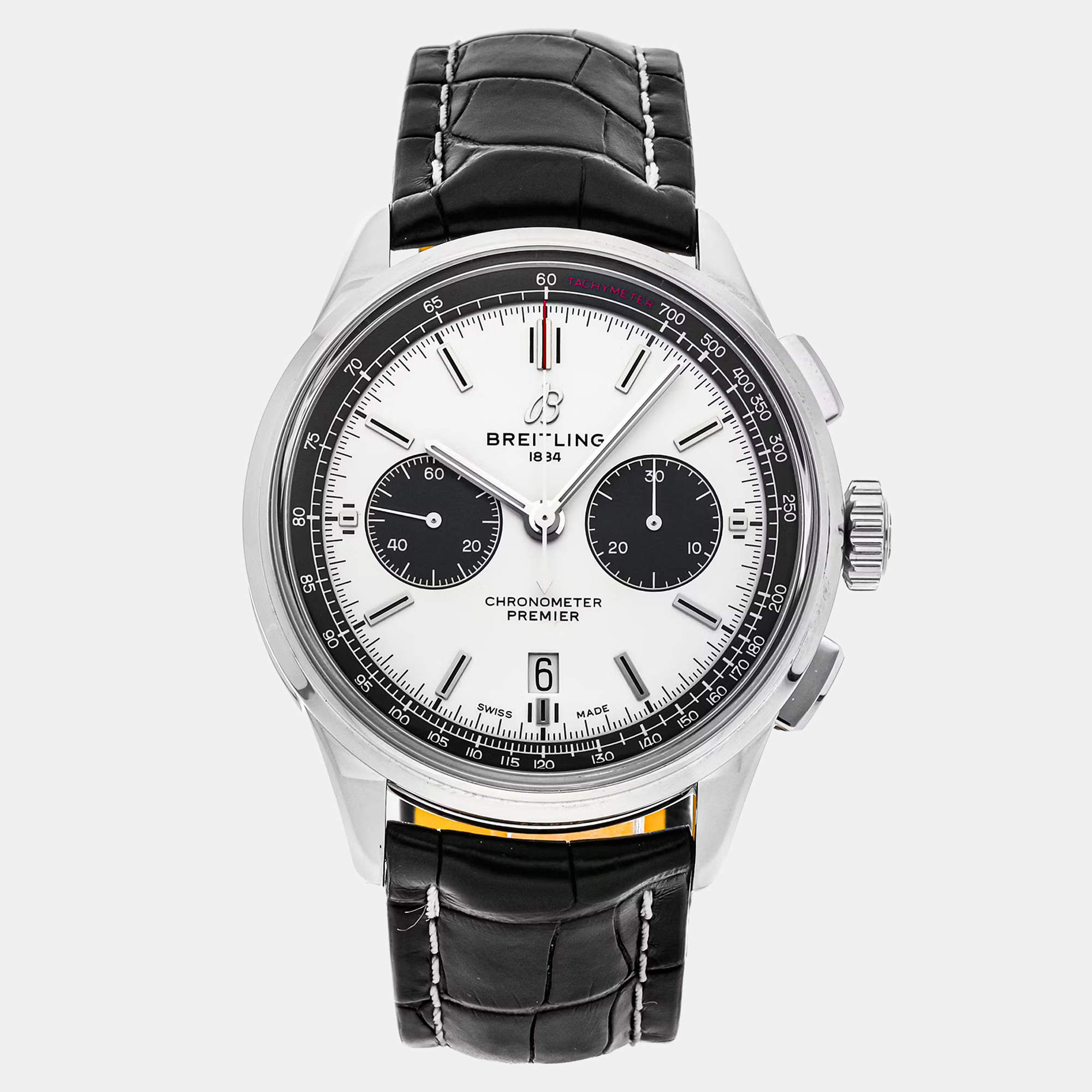 مملوكة مسبقًا Pre-Owned Breitling Premier B01 Chronograph AB0118221G1P1 Silver Automatic Stainless Steel Men's Wristwatch 42 MM