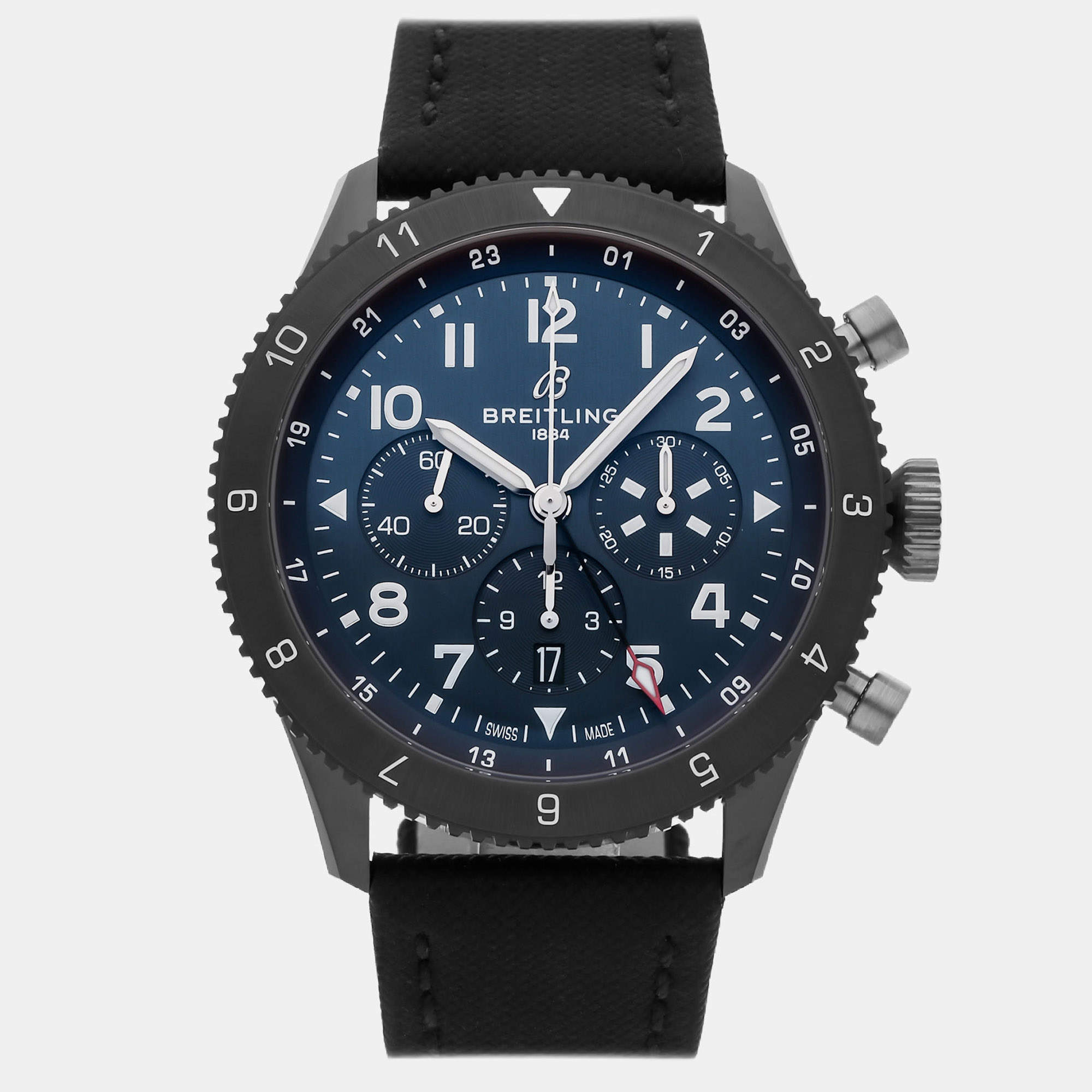Pre Owned ساعة بريتلينغ سوبر آفي B04 كرونوغراف سيراميك أزرق أوتوماتيكية رجالية 46 ملم