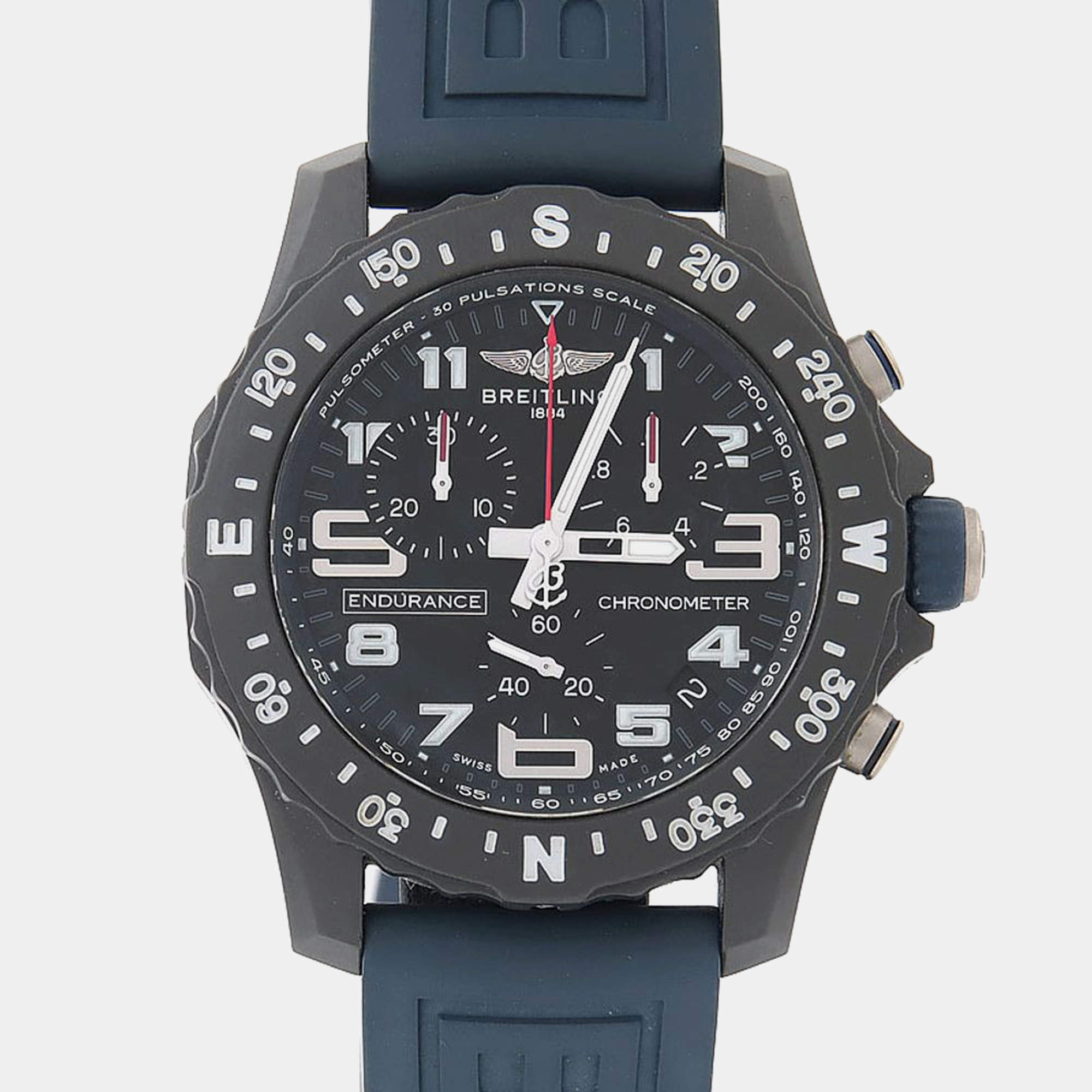Pre Owned Breitling Endurance Pro X82310 Black Breitlight Quartz Men's Watches 44mm