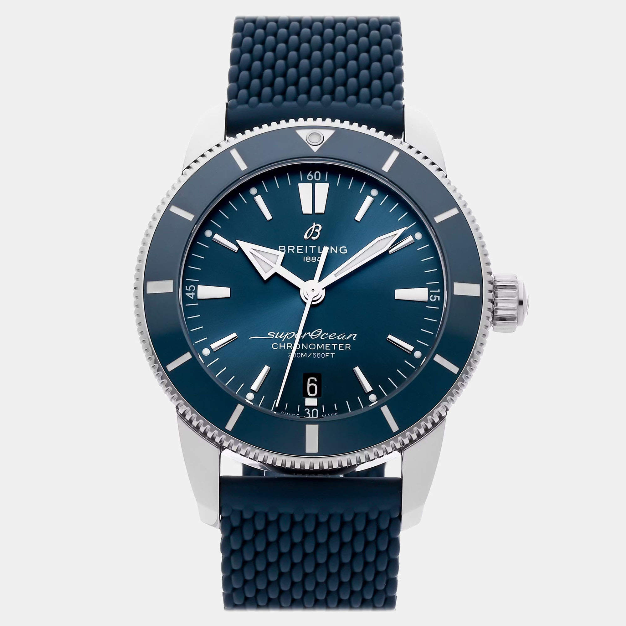 Pre Owned Breitling Superocean Heritage AB2030161C1S1 Blue Stainless Steel Automatic Men's Wristwatch 44mm