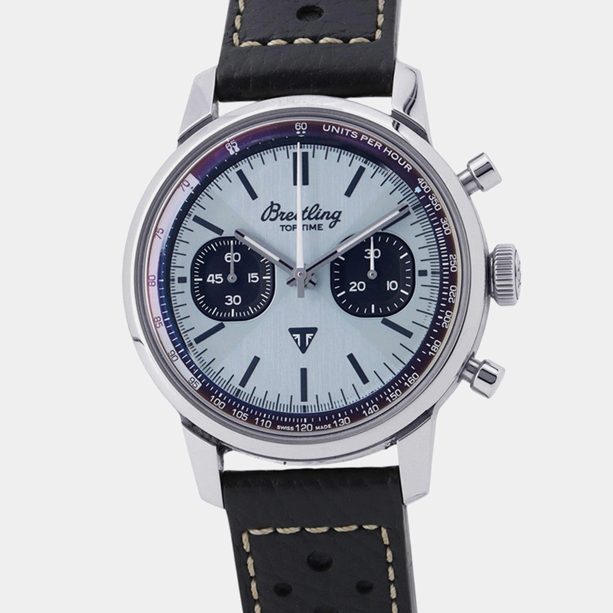 Pre Owned Breitling Top Time AB0176 Ice Blue Stainless Steel Automatic Men's Watches 41mm