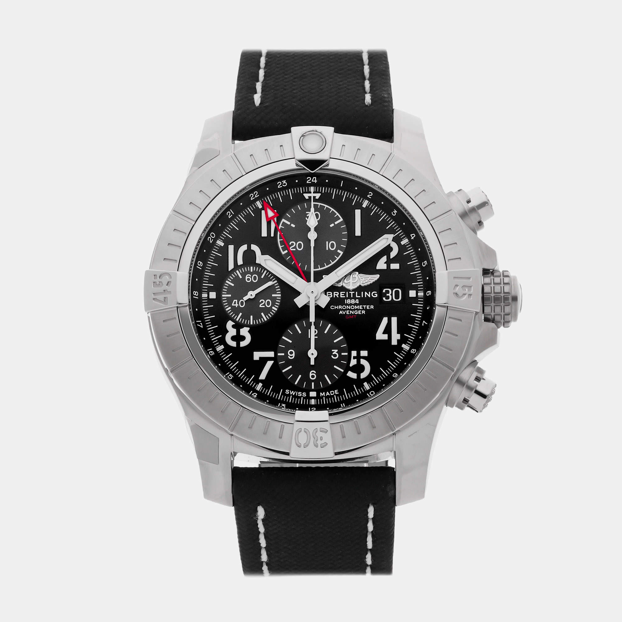 Pre Owned Breitling Avenger A24315101B1X1 Black Stainless Steel Automatic Men's Watches 45mm