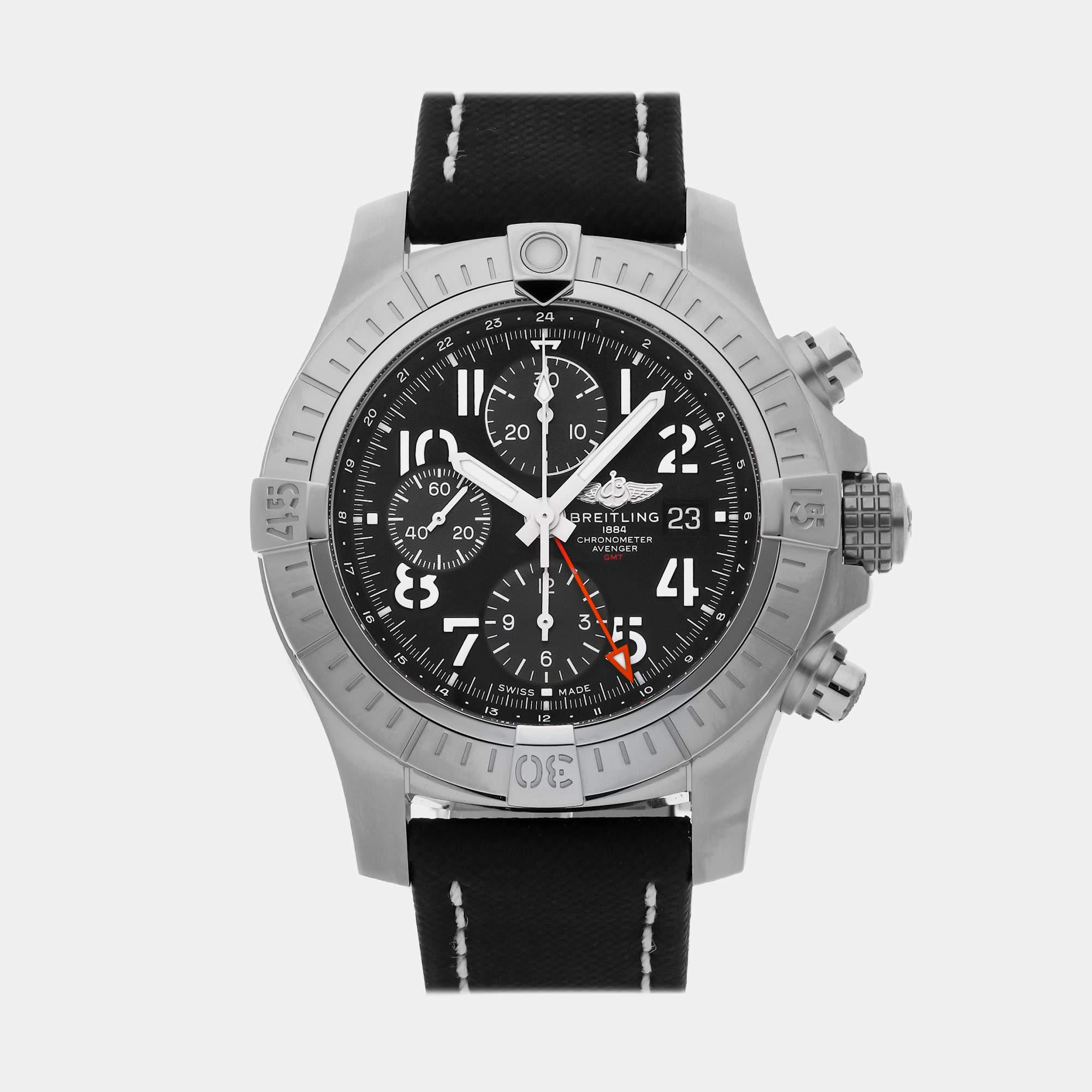 Pre Owned Breitling Avenger A24315101B1X2 Black Stainless Steel Automatic Men's Watches 45mm