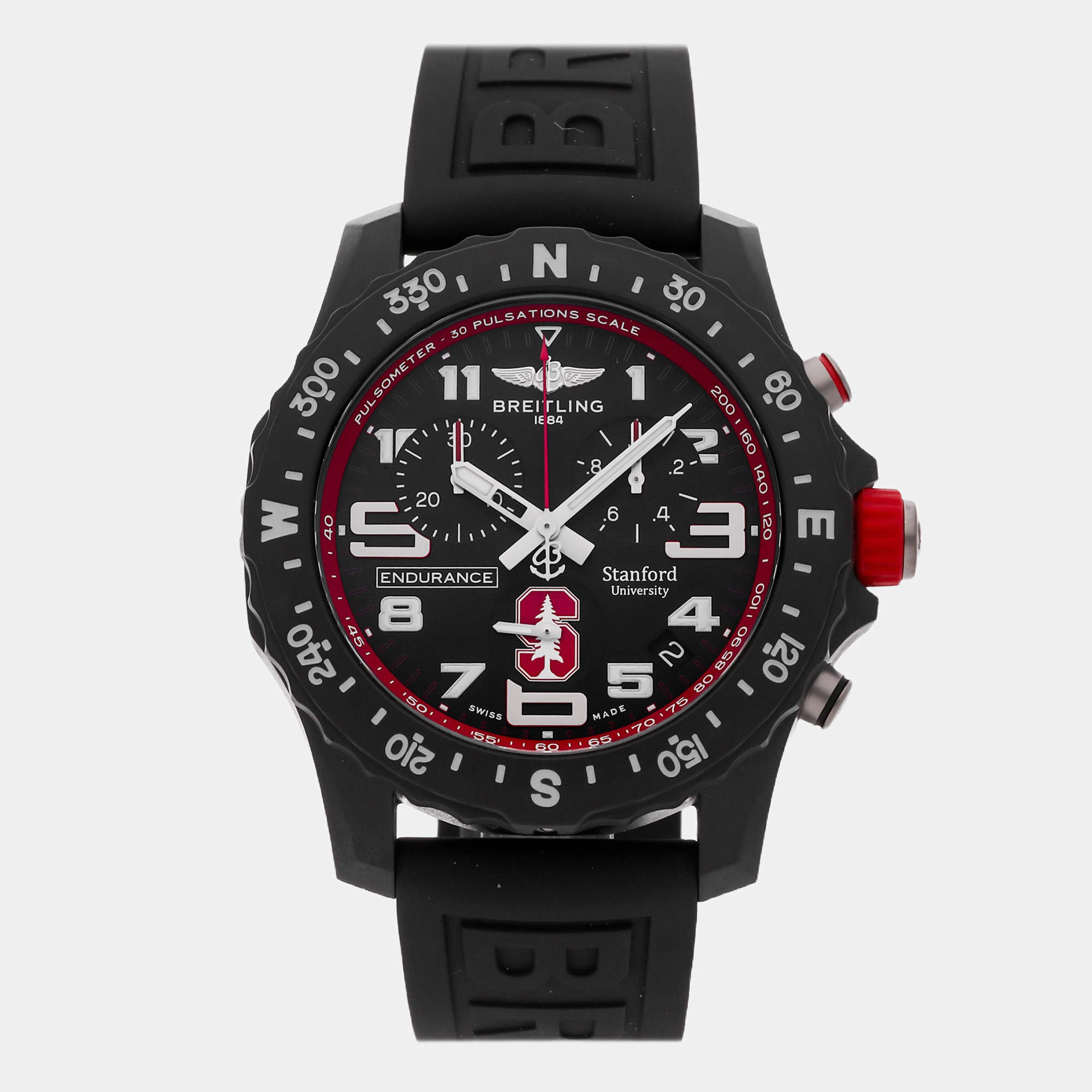 Pre Owned Breitling Endurance Pro Stanford University X823109C1B1S1 Black Breitlight Quartz Men's Watches 44mm