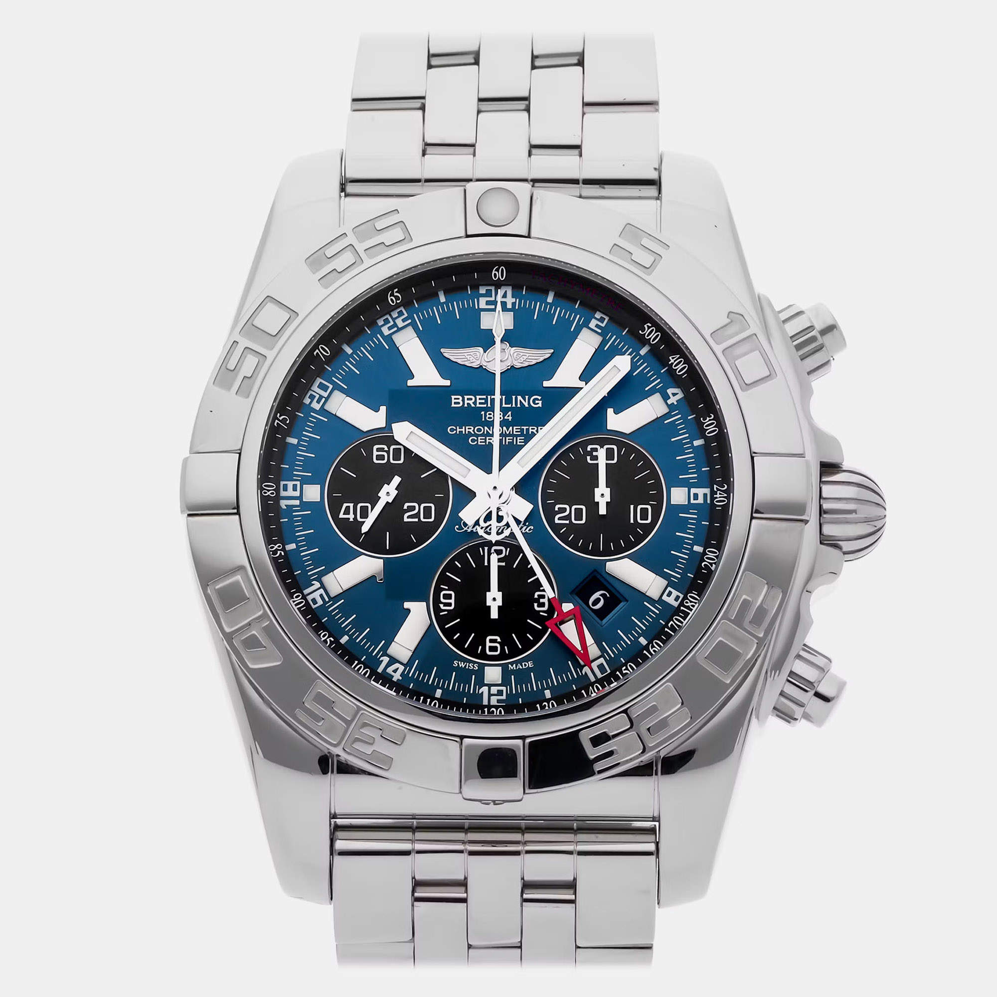 Pre Owned Breitling Chronomat AB041012/C835 Blue Stainless Steel Automatic Men's Watches 47mm