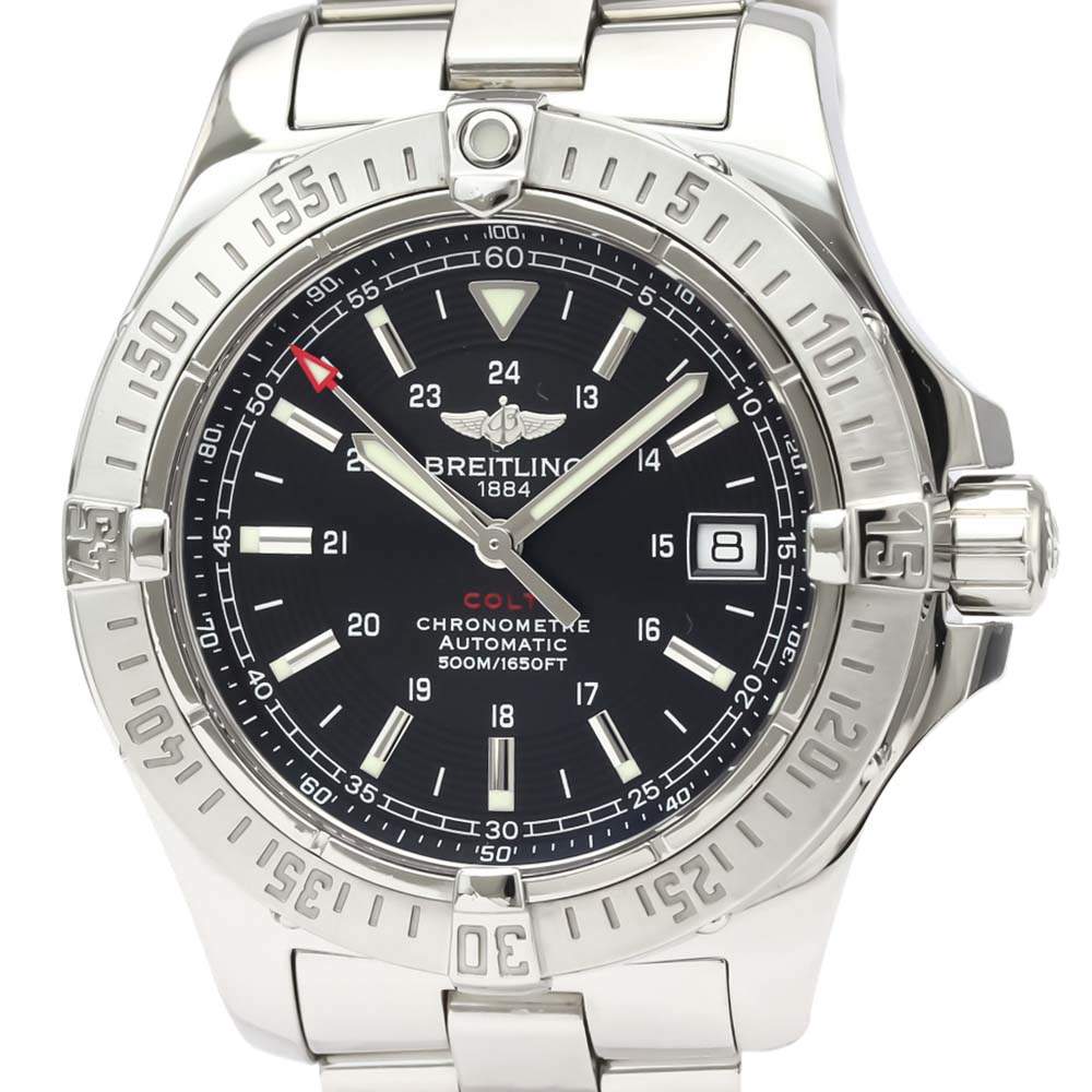 Breitling Black Stainless Steel Colt Automatic A17380 Men's Wristwatch 41 MM