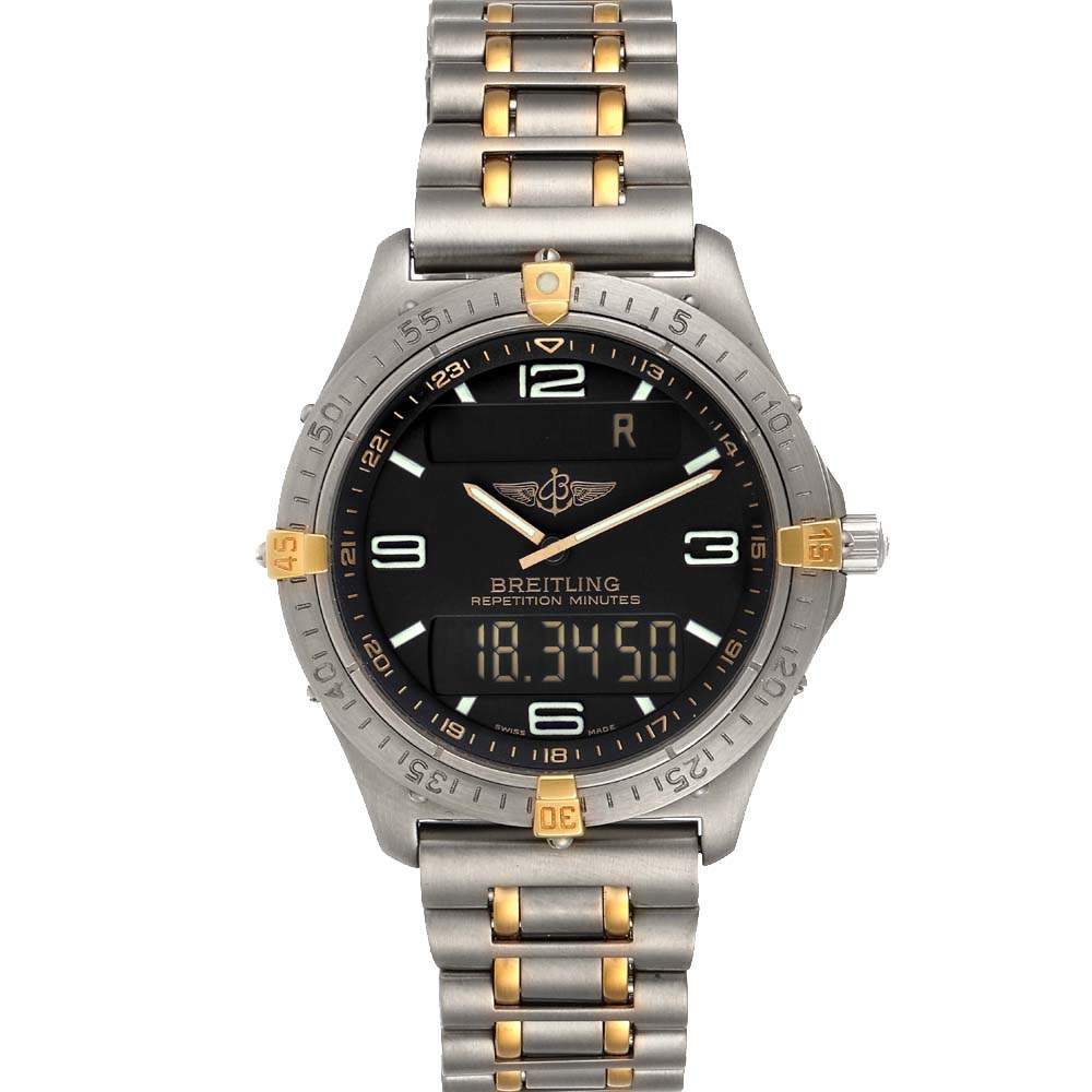 Breitling Grey Titanium Aerospace Advantage Perpetual F65062 Men's Wristwatch 40 MM