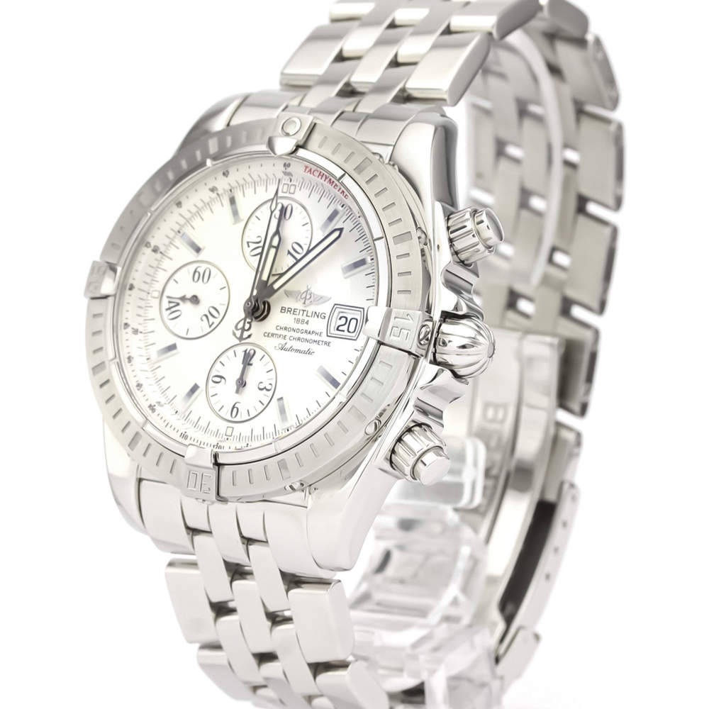 Breitling Silver Stainless Steel Chronomat Automatic A13356 Men's Wristwatch 44 MM